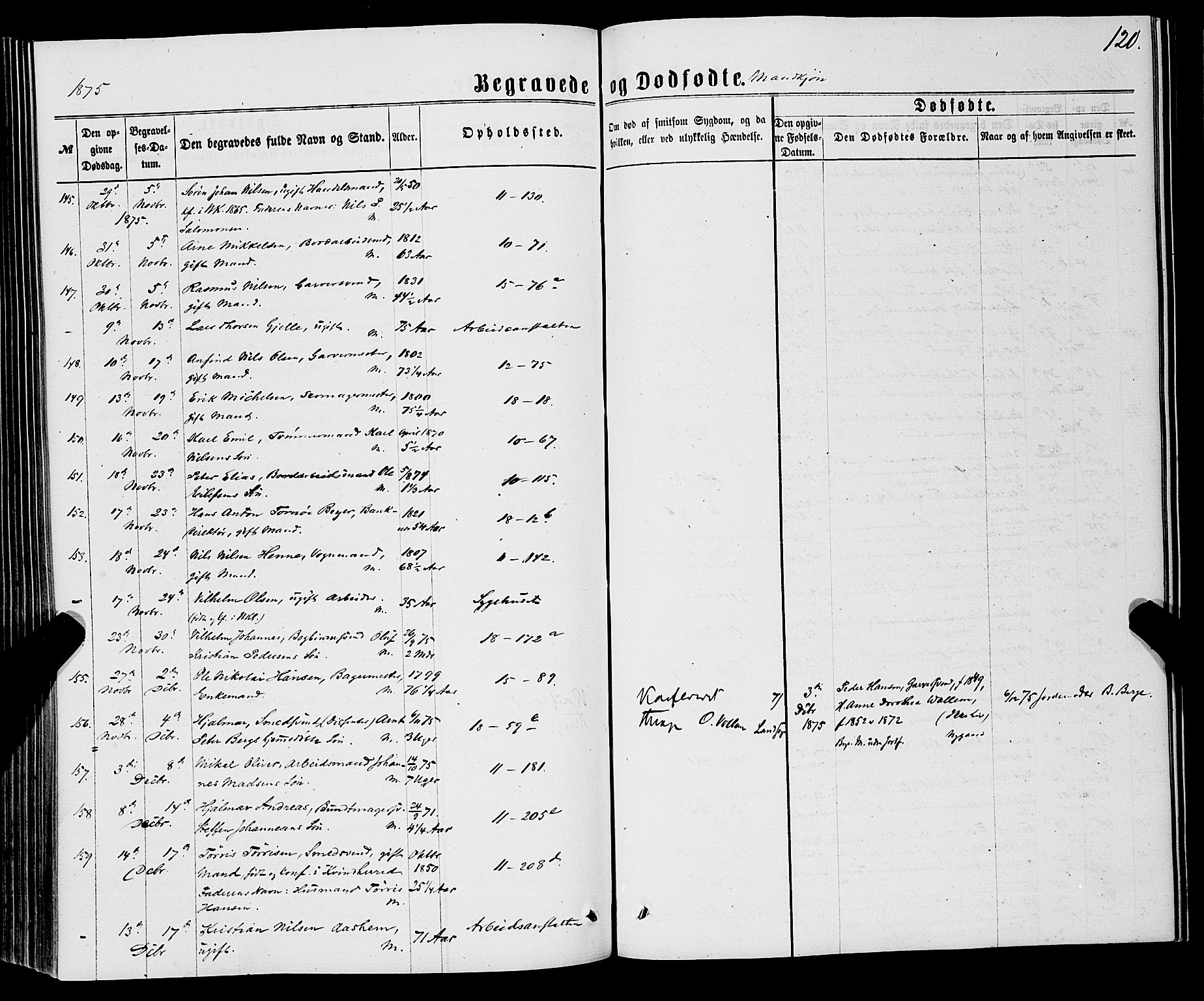 Domkirken sokneprestembete, SAB/A-74801/H/Haa/L0042: Parish register (official) no. E 3, 1863-1876, p. 120