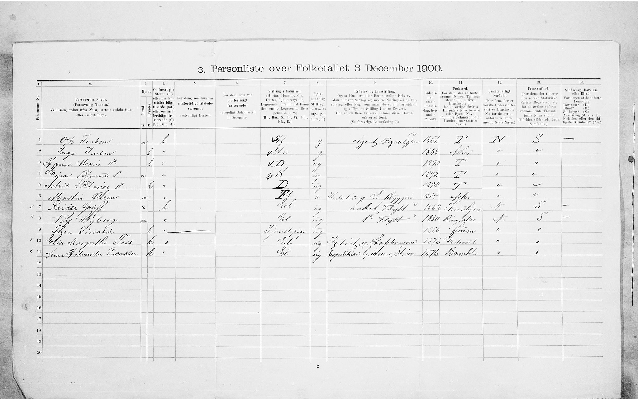 SAO, 1900 census for Kristiania, 1900, p. 88339