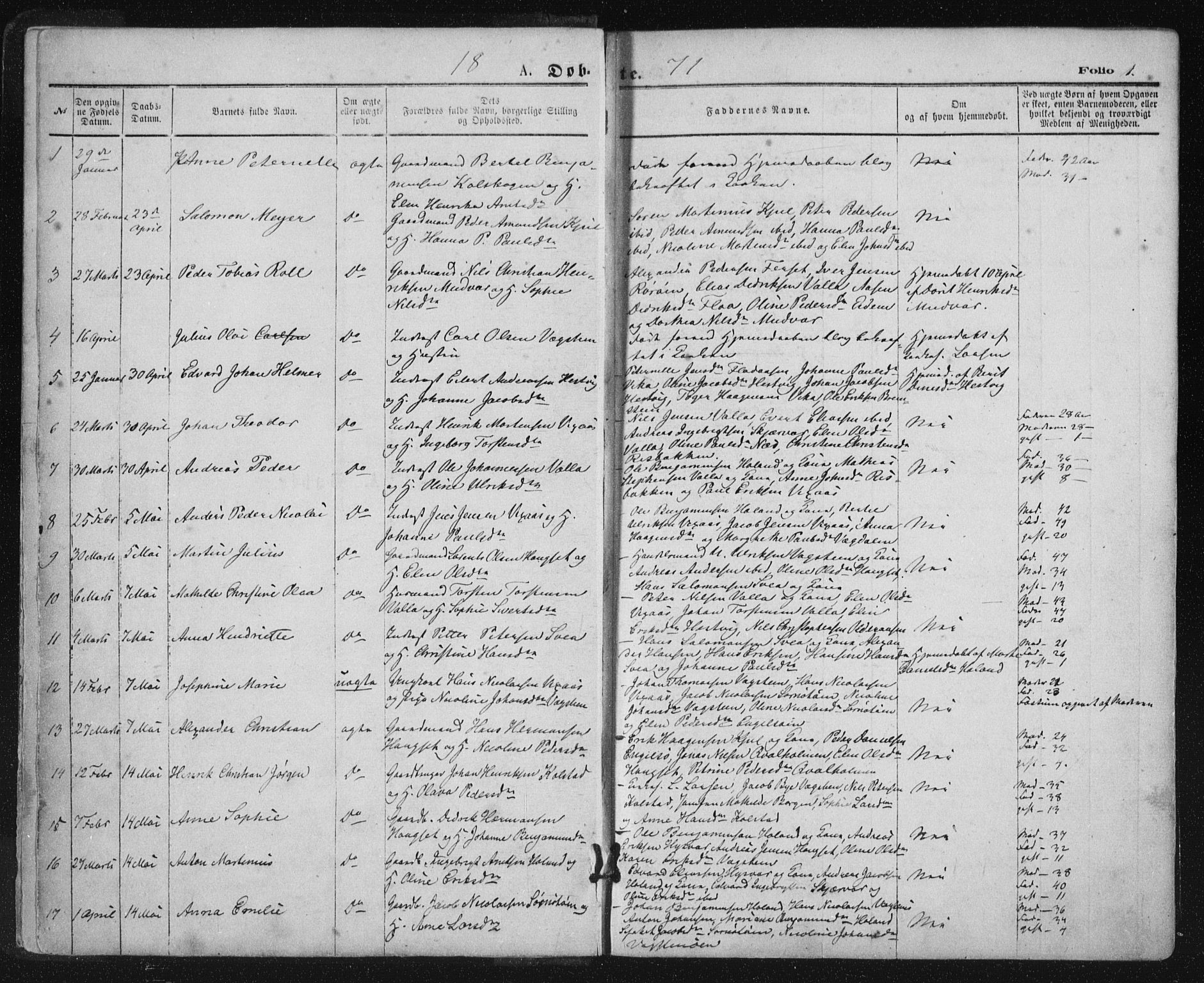 Ministerialprotokoller, klokkerbøker og fødselsregistre - Nordland, SAT/A-1459/816/L0241: Parish register (official) no. 816A07, 1870-1885, p. 1