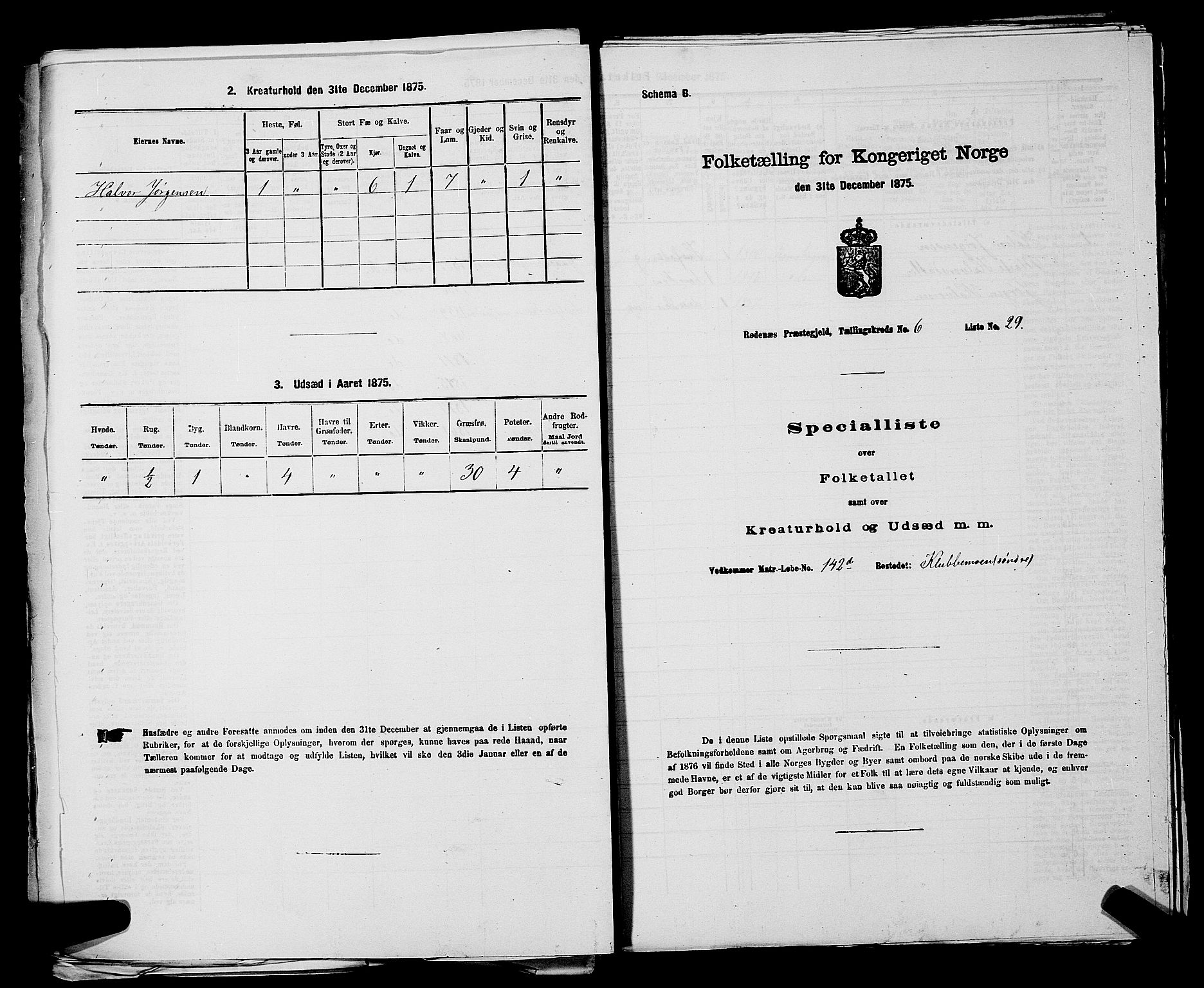 RA, 1875 census for 0120P Rødenes, 1875, p. 835