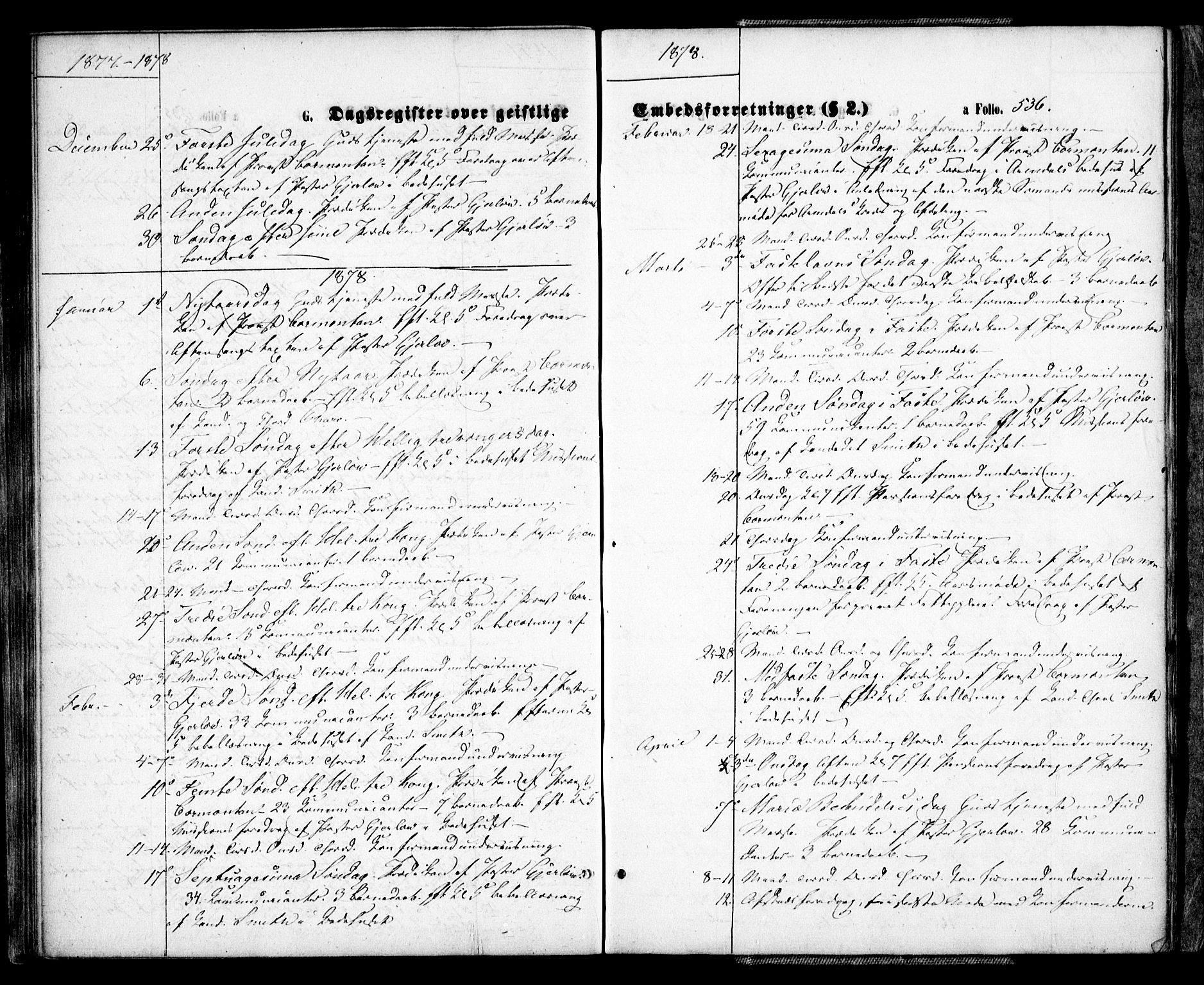 Arendal sokneprestkontor, Trefoldighet, SAK/1111-0040/F/Fa/L0007: Parish register (official) no. A 7, 1868-1878, p. 536