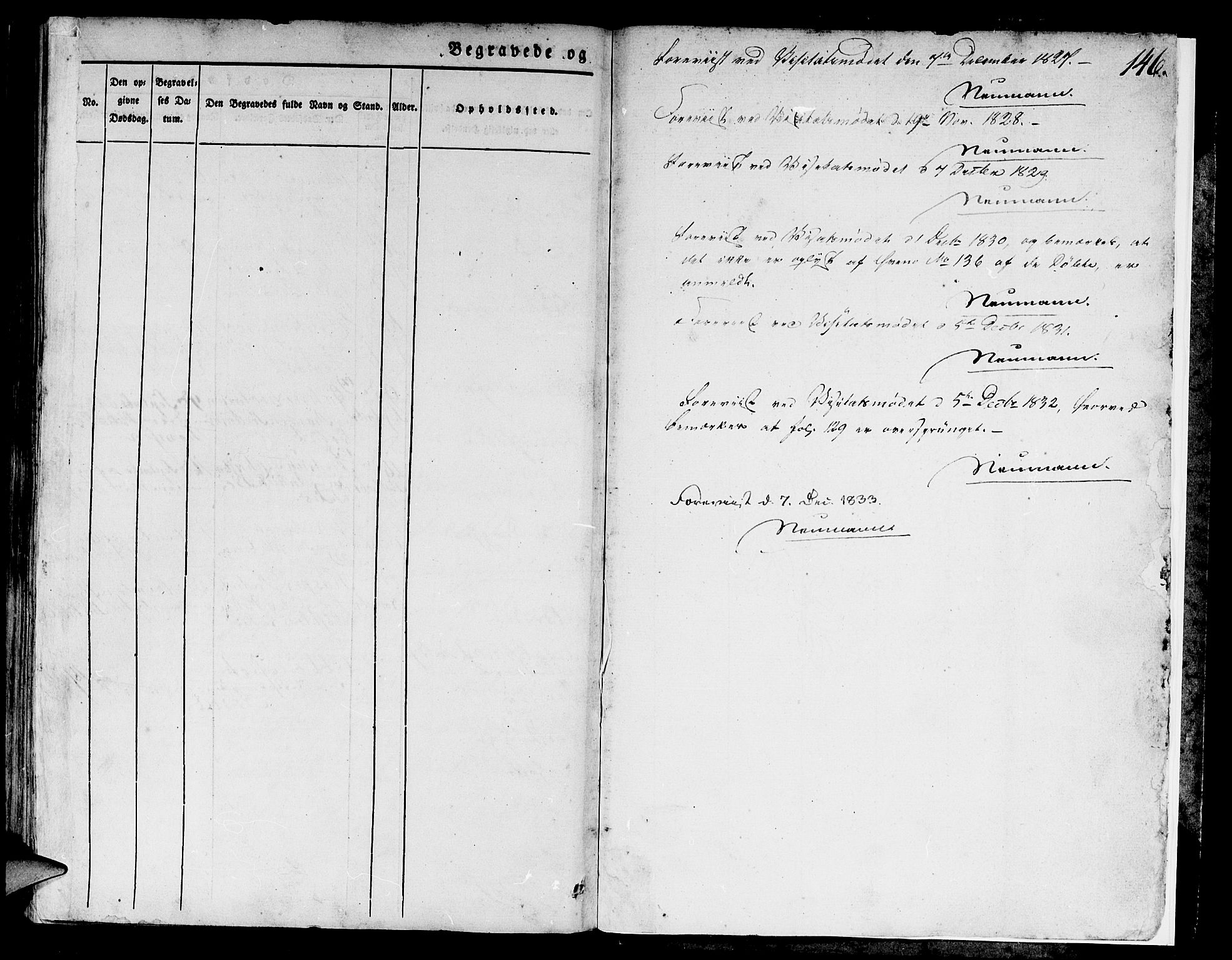 Domkirken sokneprestembete, SAB/A-74801/H/Hab/L0006: Parish register (copy) no. A 6, 1827-1834, p. 146