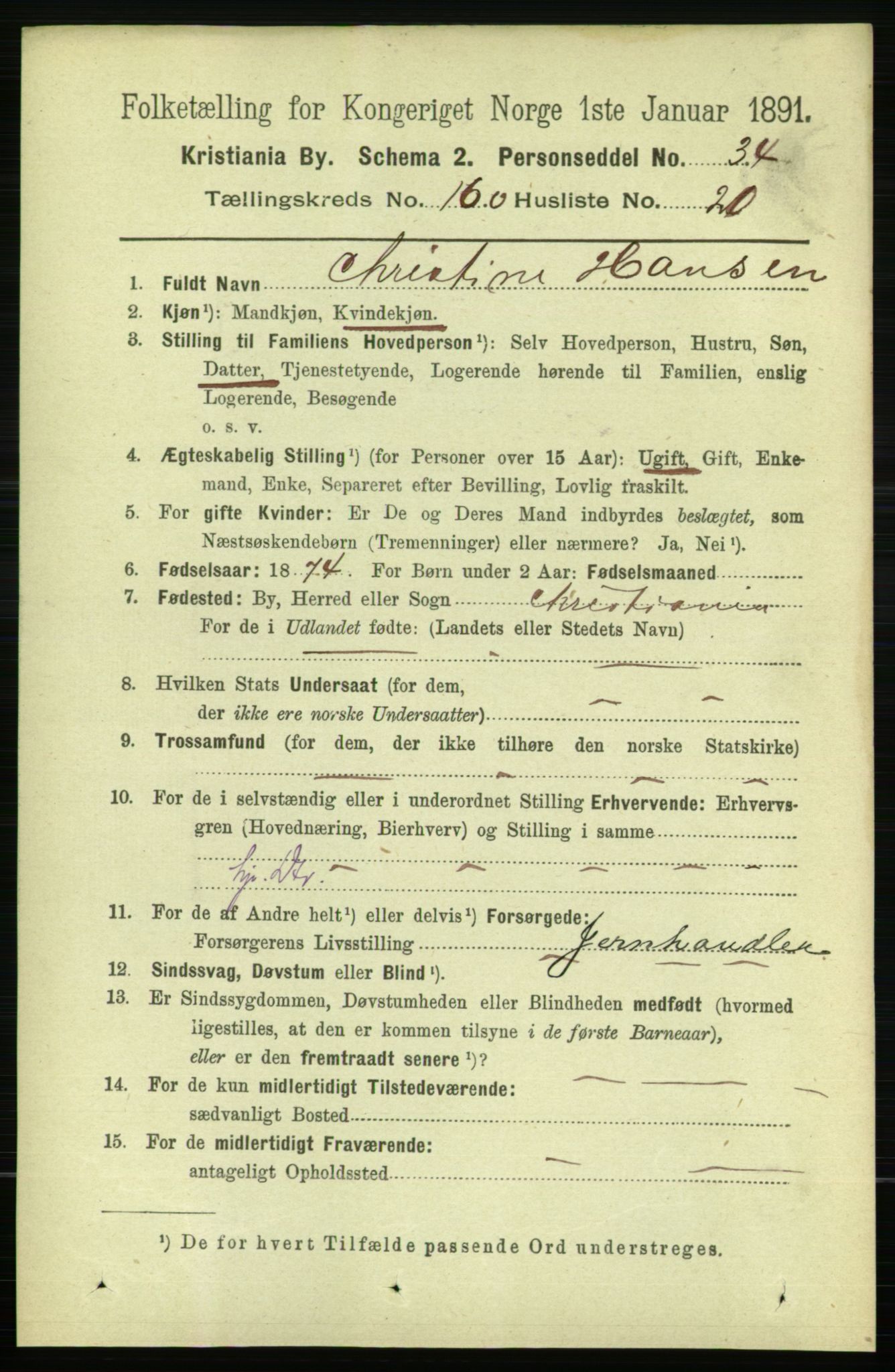 RA, 1891 census for 0301 Kristiania, 1891, p. 91279
