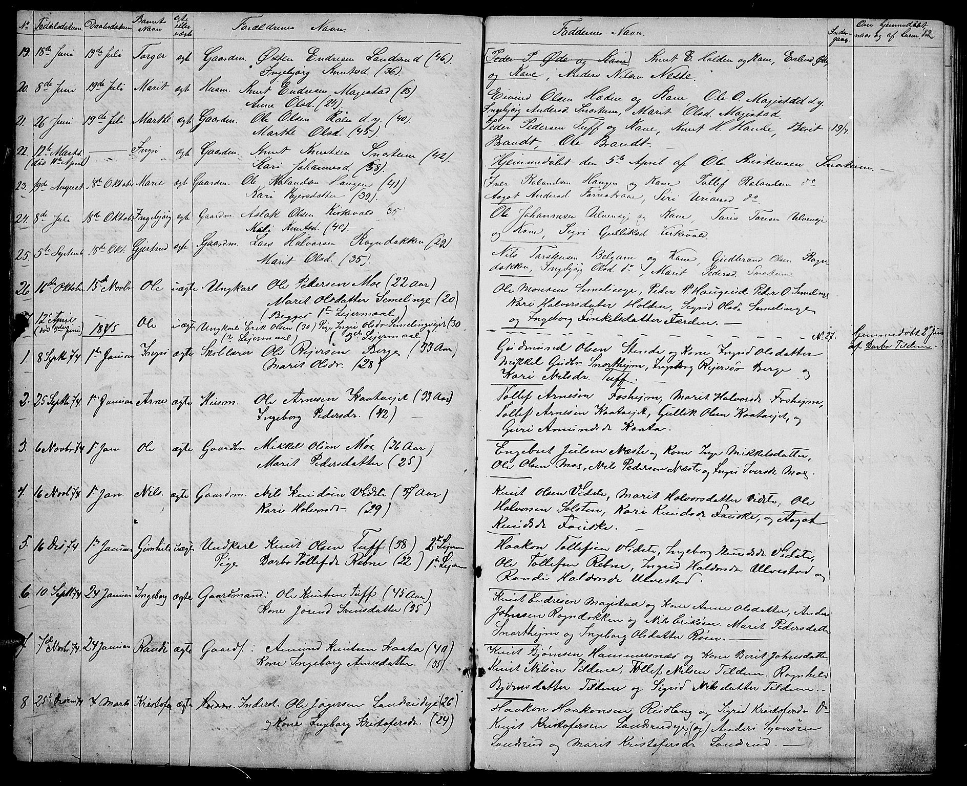 Vestre Slidre prestekontor, SAH/PREST-136/H/Ha/Hab/L0003: Parish register (copy) no. 3, 1869-1882, p. 12