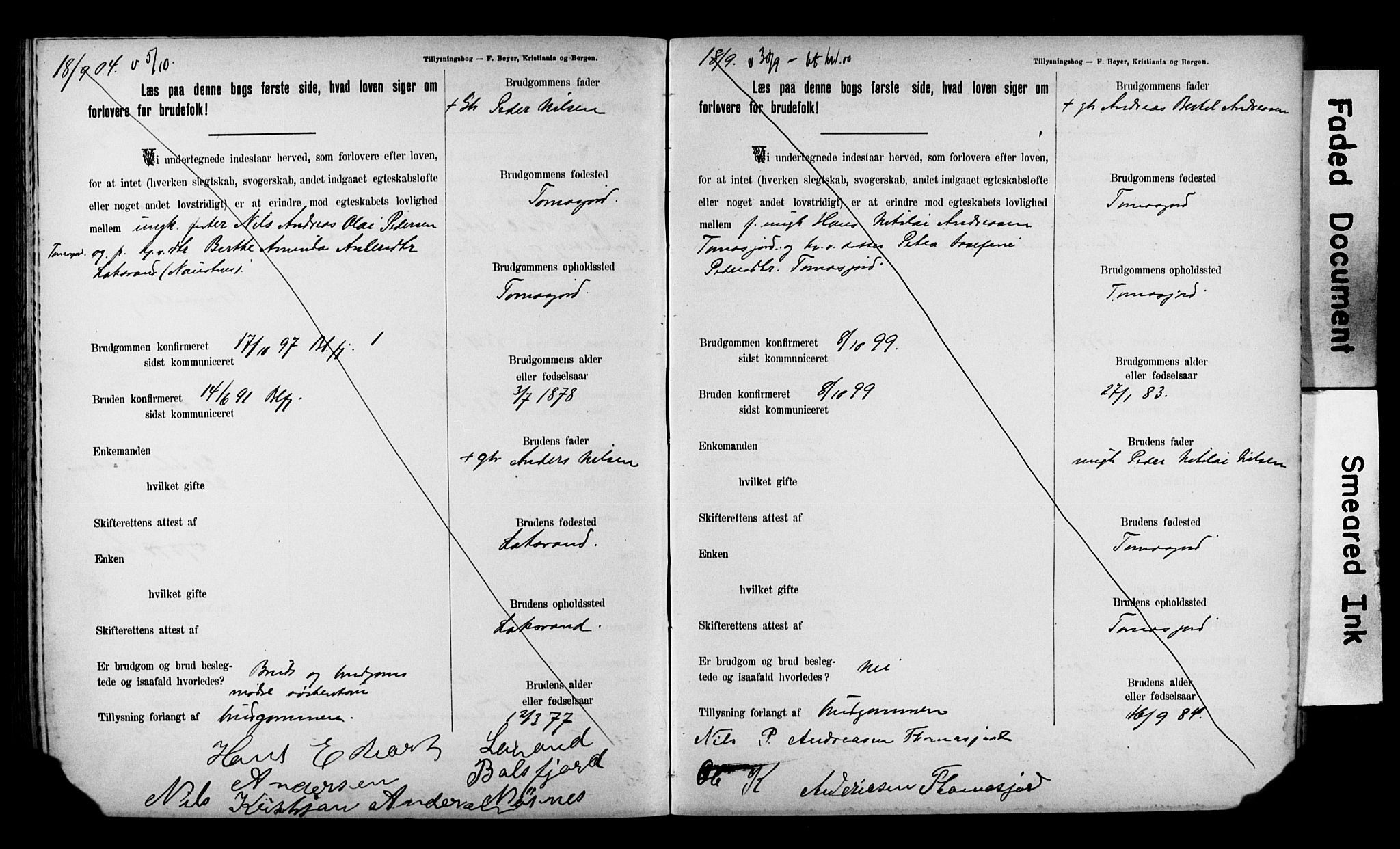 Balsfjord sokneprestembete, AV/SATØ-S-1303/H/Hd/L0031: Banns register no. 31, 1897-1906