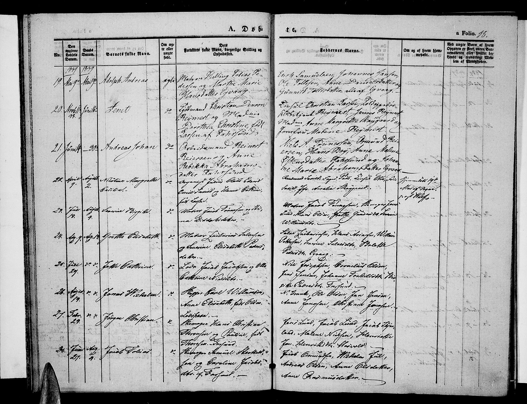 Farsund sokneprestkontor, SAK/1111-0009/F/Fa/L0003: Parish register (official) no. A 3, 1836-1846, p. 18