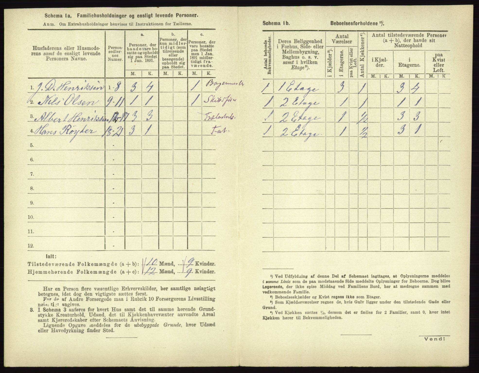 RA, 1891 census for 0101 Fredrikshald, 1891, p. 1239