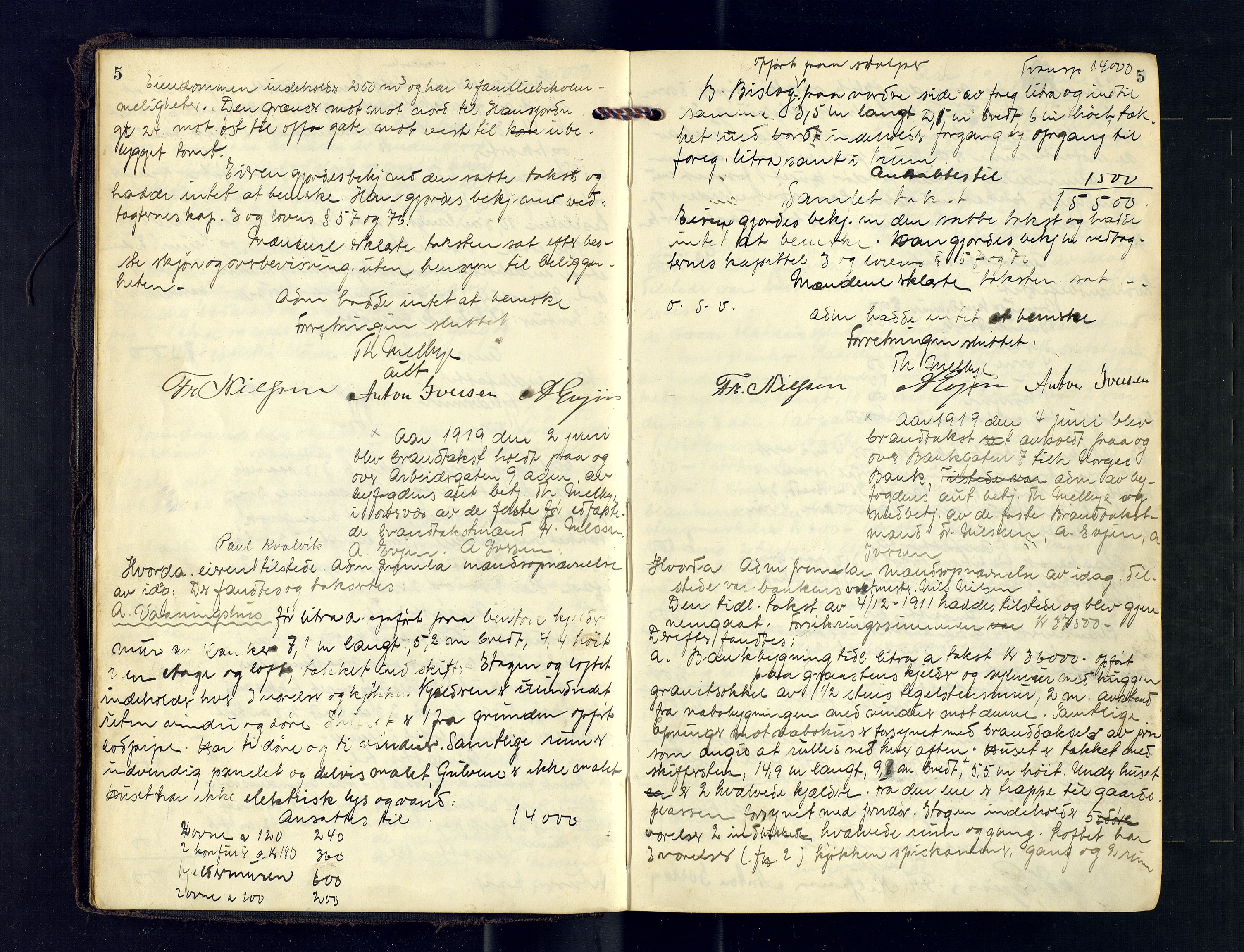 Tromsø byfogd/byrett, AV/SATØ-SATØ-0063/1/Oc/Ocb/Ocba/L0007: Branntakstprotokoll, 1918-1924, p. 5
