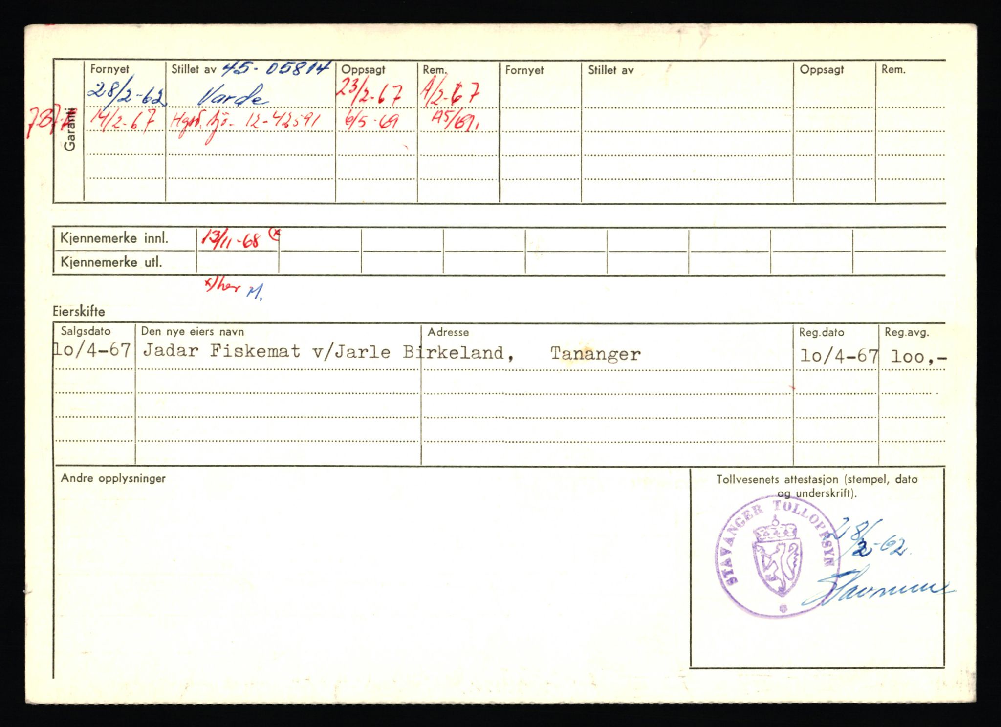 Stavanger trafikkstasjon, AV/SAST-A-101942/0/F/L0058: L-58000 - L-59999, 1930-1971, p. 482