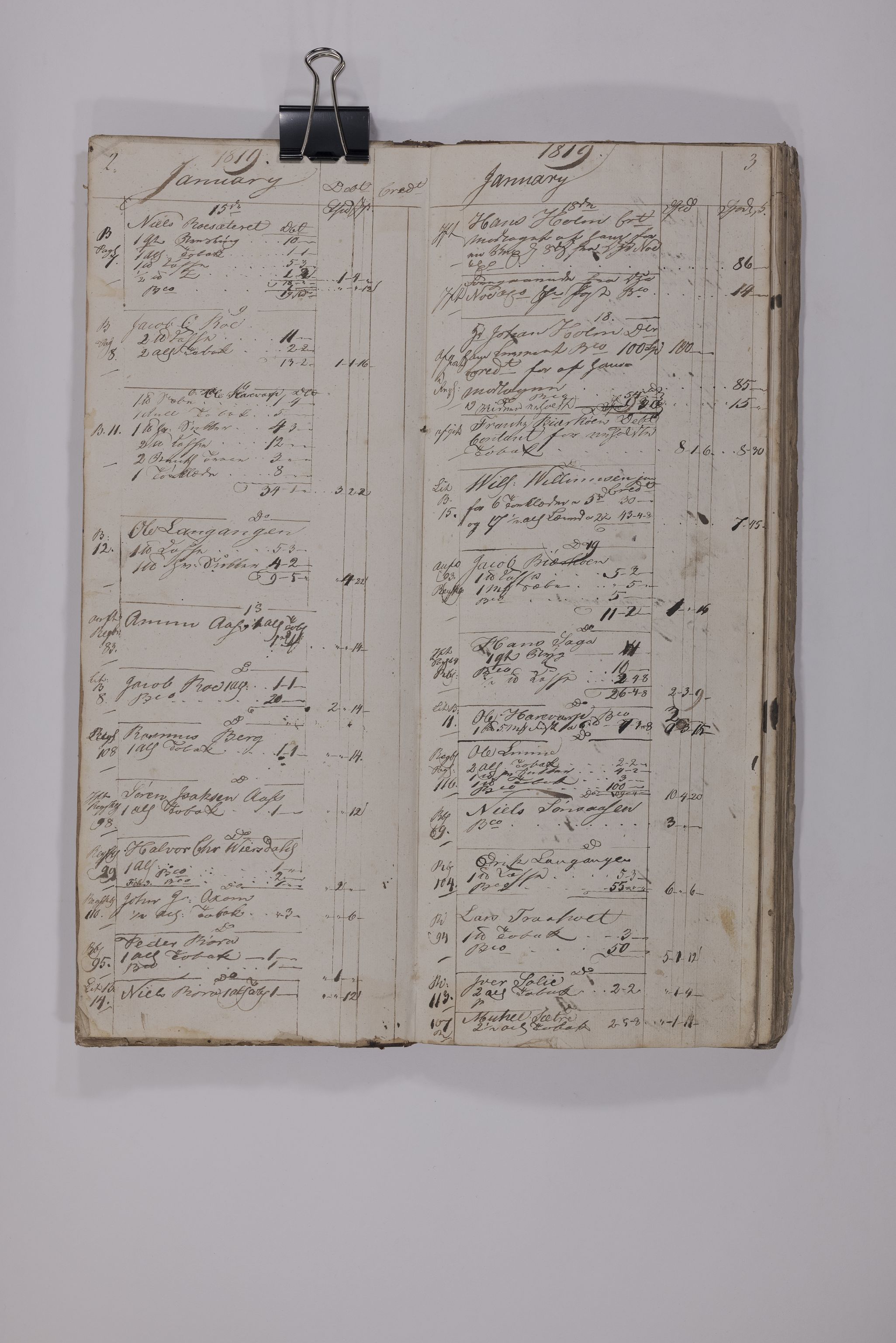 Blehr/ Kjellestad, TEMU/TGM-A-1212/R/Rc/L0002: Dag-journal, 1819-1820, p. 3