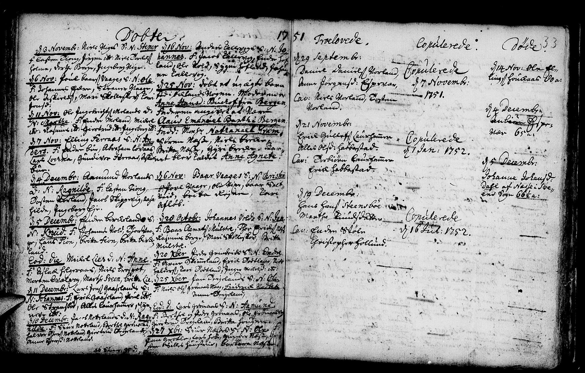 Finnås sokneprestembete, SAB/A-99925/H/Ha/Haa/Haaa/L0002: Parish register (official) no. A 2, 1744-1764, p. 33