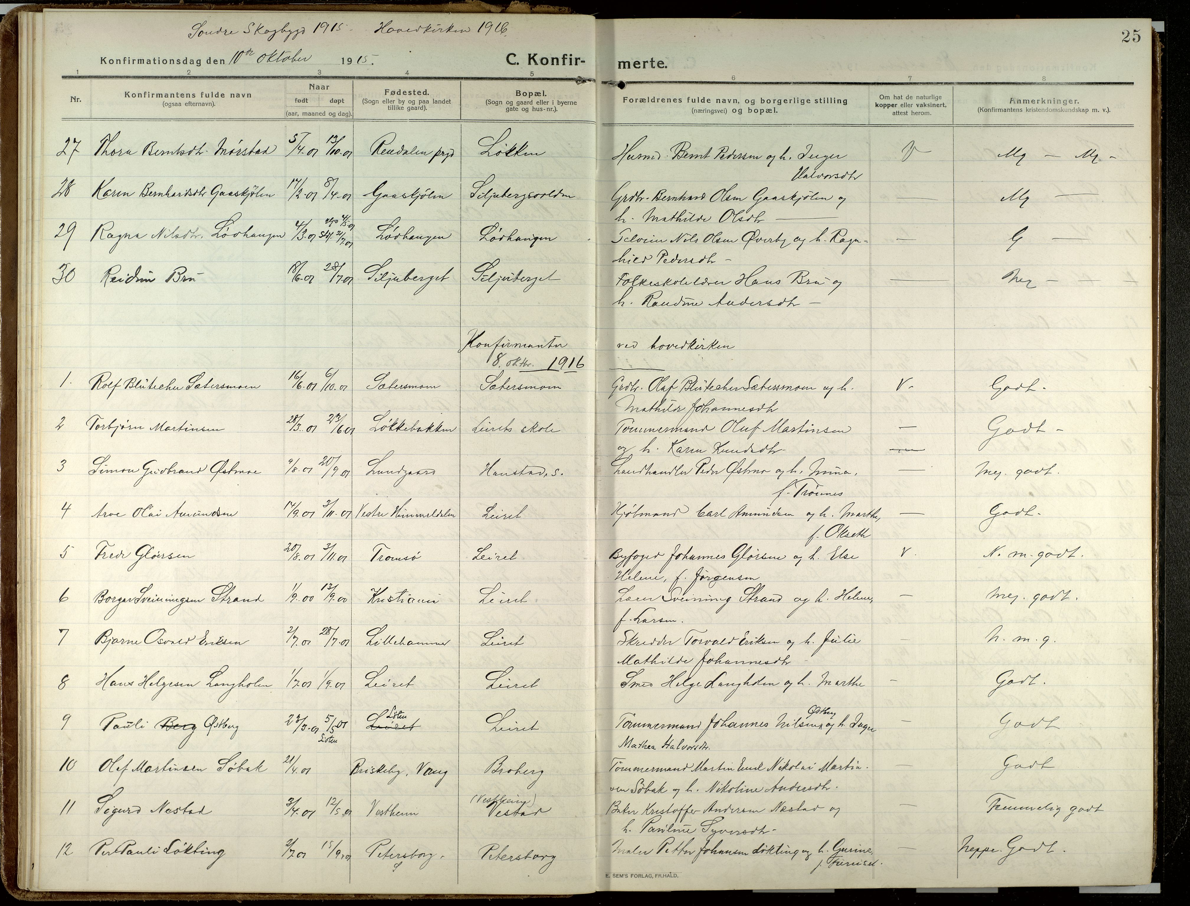 Elverum prestekontor, AV/SAH-PREST-044/H/Ha/Haa/L0023: Parish register (official) no. 23, 1914-1929, p. 25