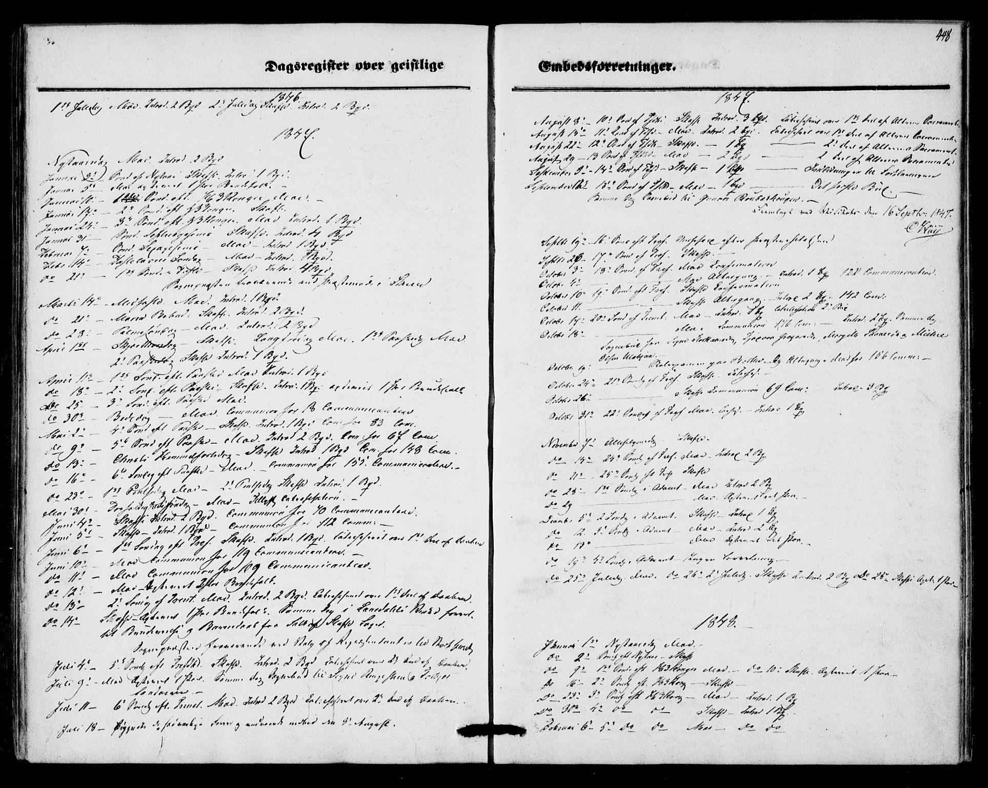 Mo kirkebøker, AV/SAKO-A-286/F/Fa/L0005: Parish register (official) no. I 5, 1844-1864, p. 448