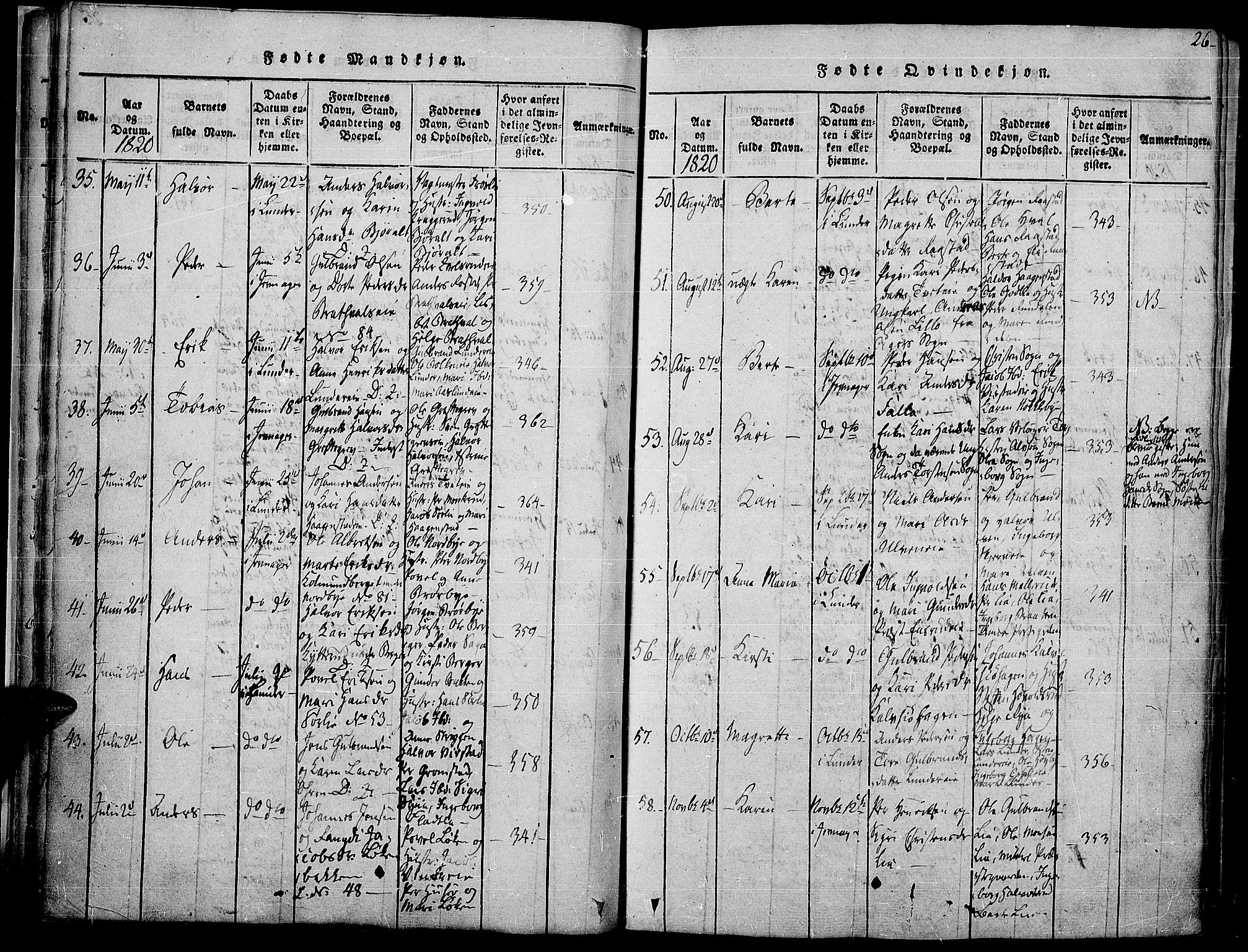 Jevnaker prestekontor, AV/SAH-PREST-116/H/Ha/Haa/L0005: Parish register (official) no. 5, 1815-1837, p. 26