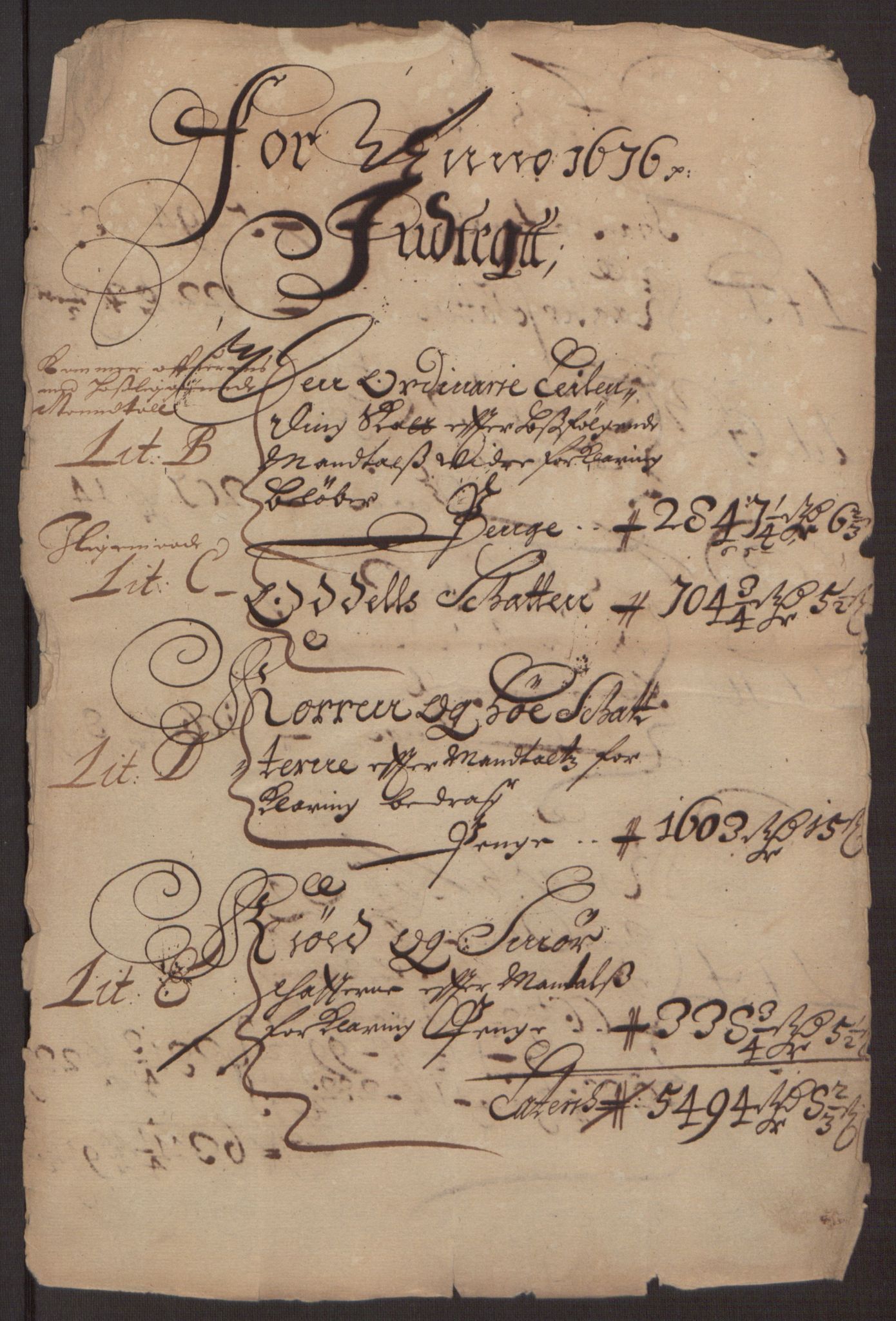 Rentekammeret inntil 1814, Reviderte regnskaper, Fogderegnskap, RA/EA-4092/R35/L2066: Fogderegnskap Øvre og Nedre Telemark, 1676, p. 8