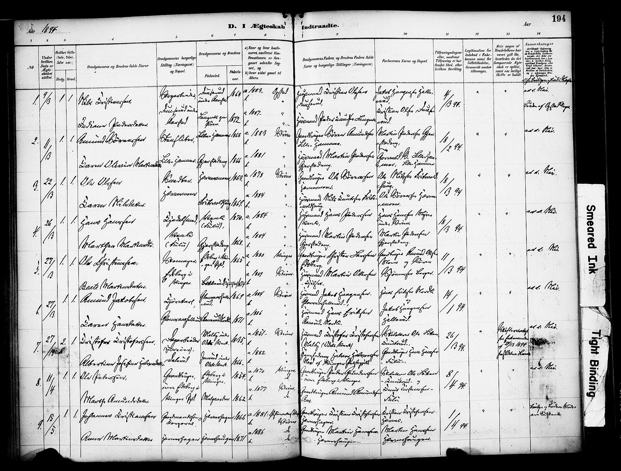 Sør-Odal prestekontor, AV/SAH-PREST-030/H/Ha/Haa/L0007: Parish register (official) no. 7, 1886-1925, p. 194