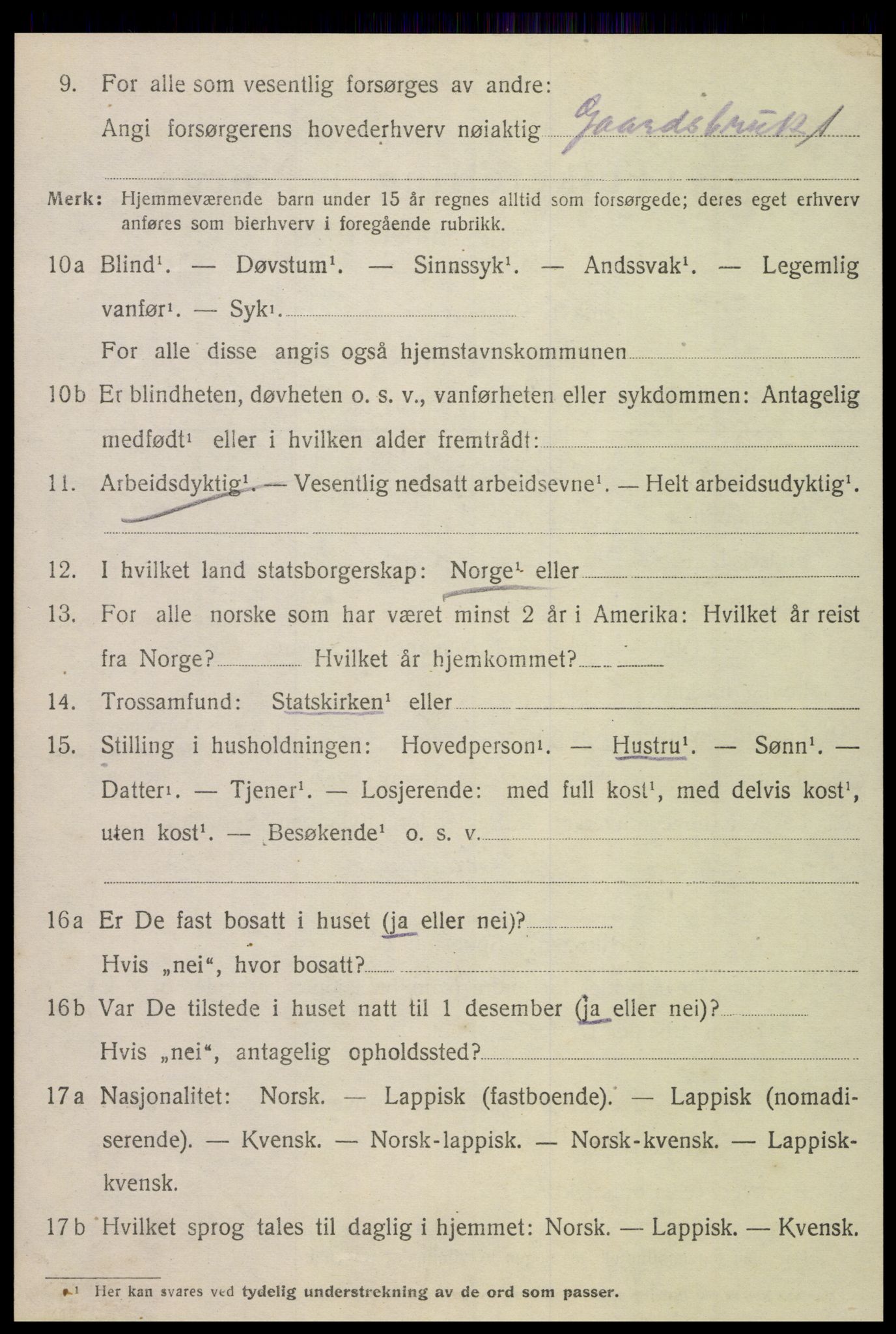 SAT, 1920 census for Grong, 1920, p. 2570