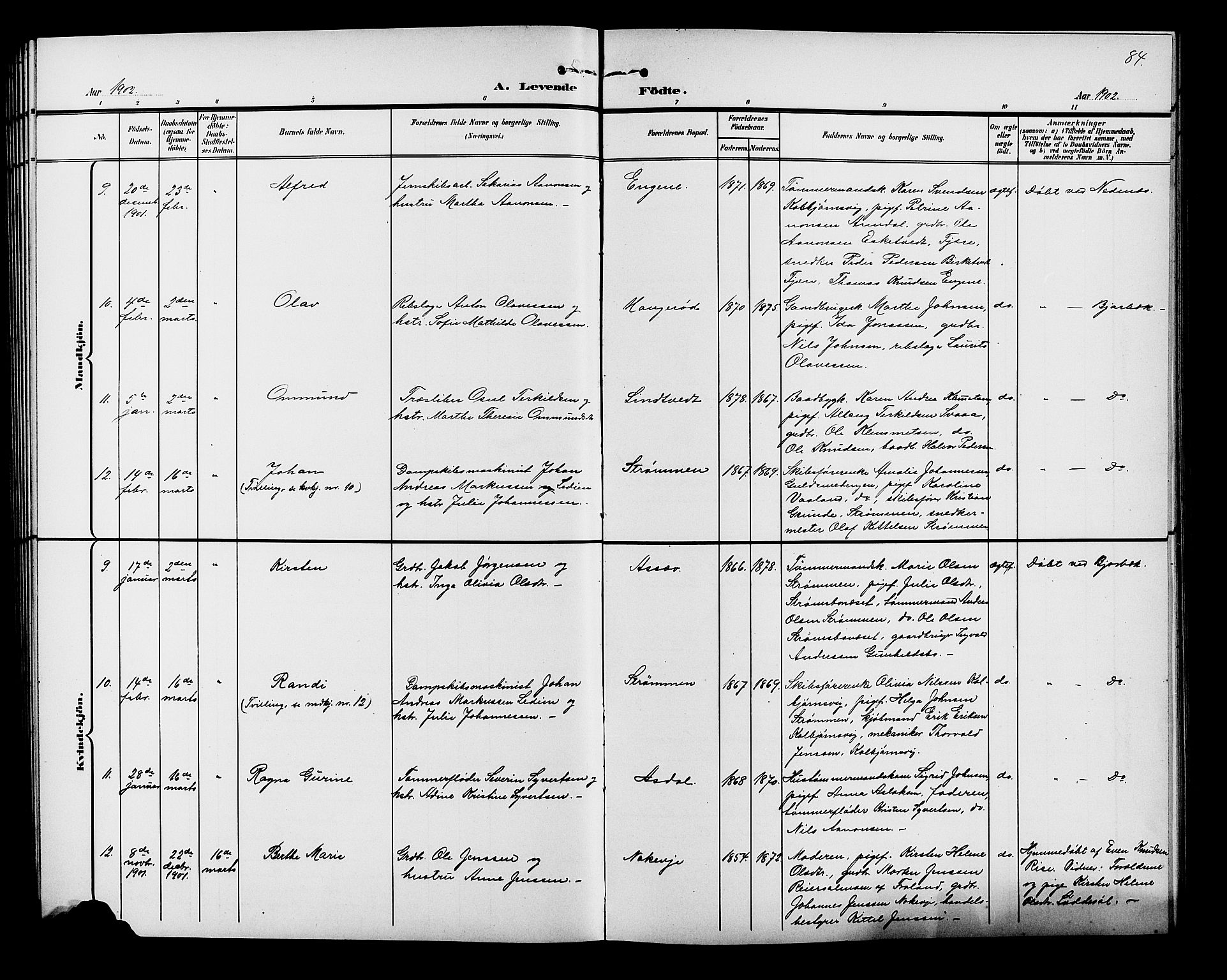 Øyestad sokneprestkontor, AV/SAK-1111-0049/F/Fb/L0010: Parish register (copy) no. B 10, 1897-1906, p. 84