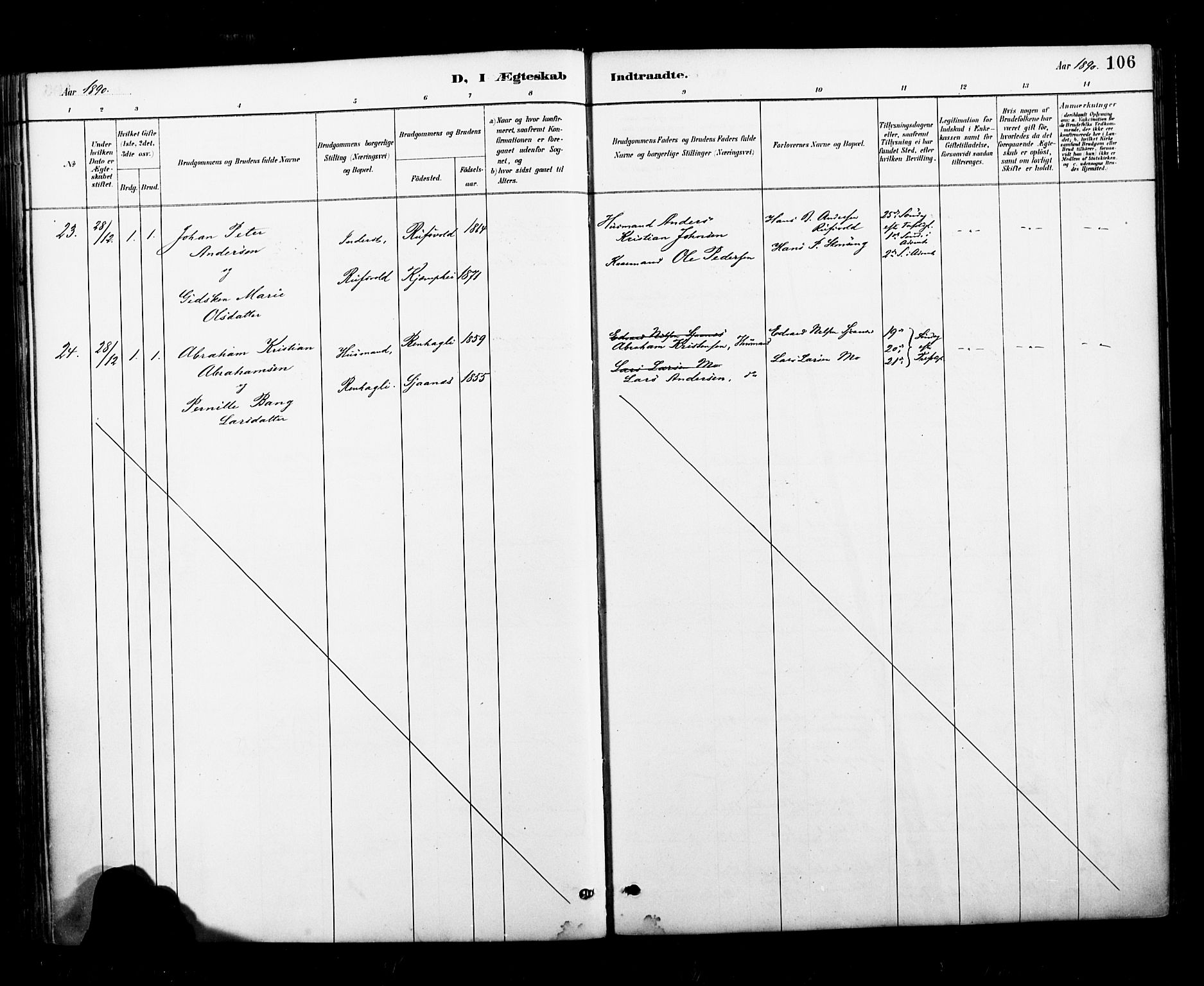 Ministerialprotokoller, klokkerbøker og fødselsregistre - Nordland, AV/SAT-A-1459/827/L0401: Parish register (official) no. 827A13, 1887-1905, p. 106