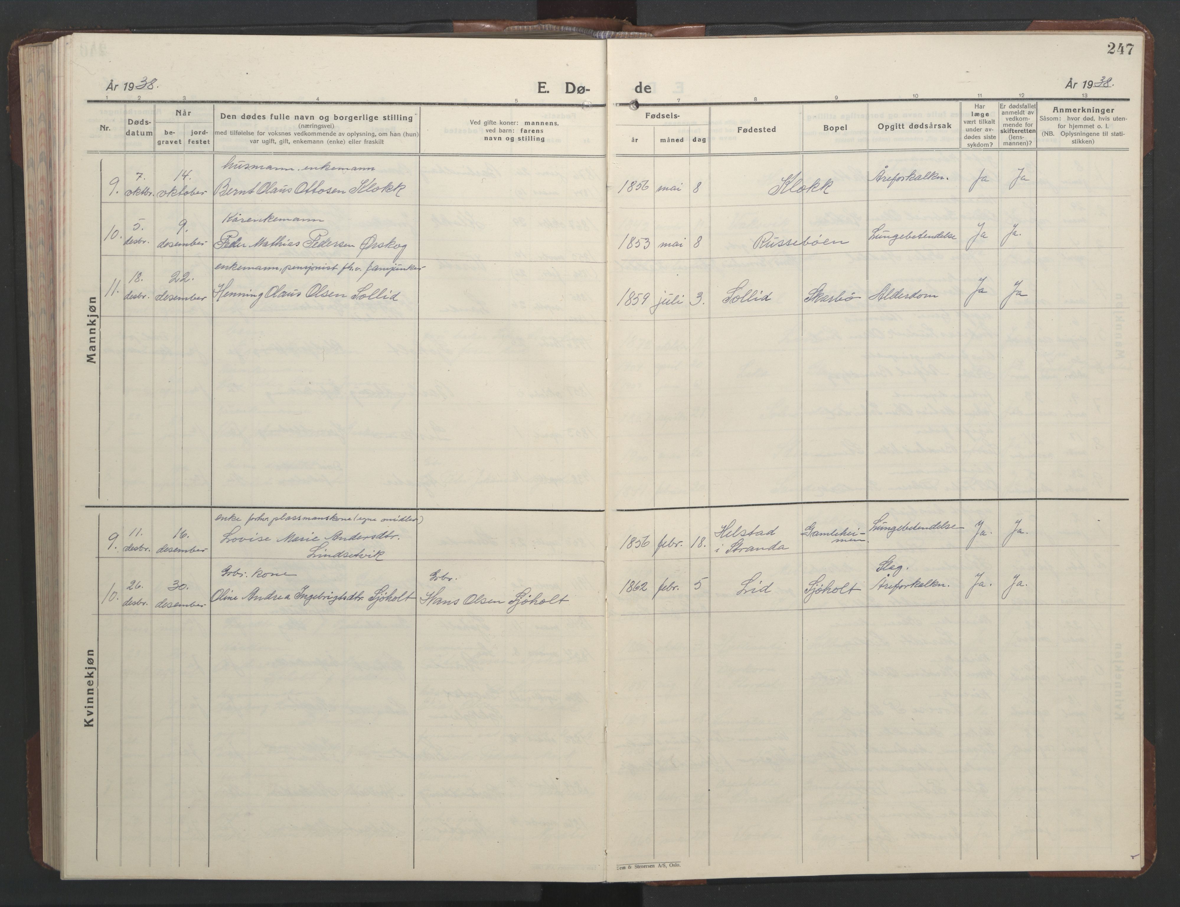 Ministerialprotokoller, klokkerbøker og fødselsregistre - Møre og Romsdal, AV/SAT-A-1454/522/L0329: Parish register (copy) no. 522C08, 1926-1951, p. 247