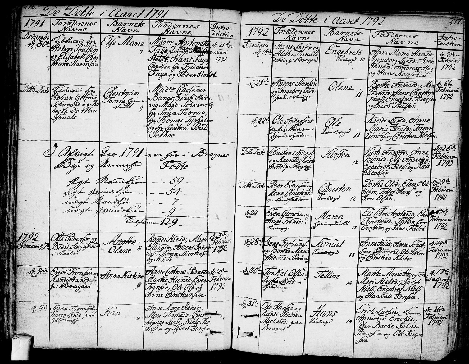 Bragernes kirkebøker, SAKO/A-6/F/Fa/L0006a: Parish register (official) no. I 6, 1782-1814, p. 276-277