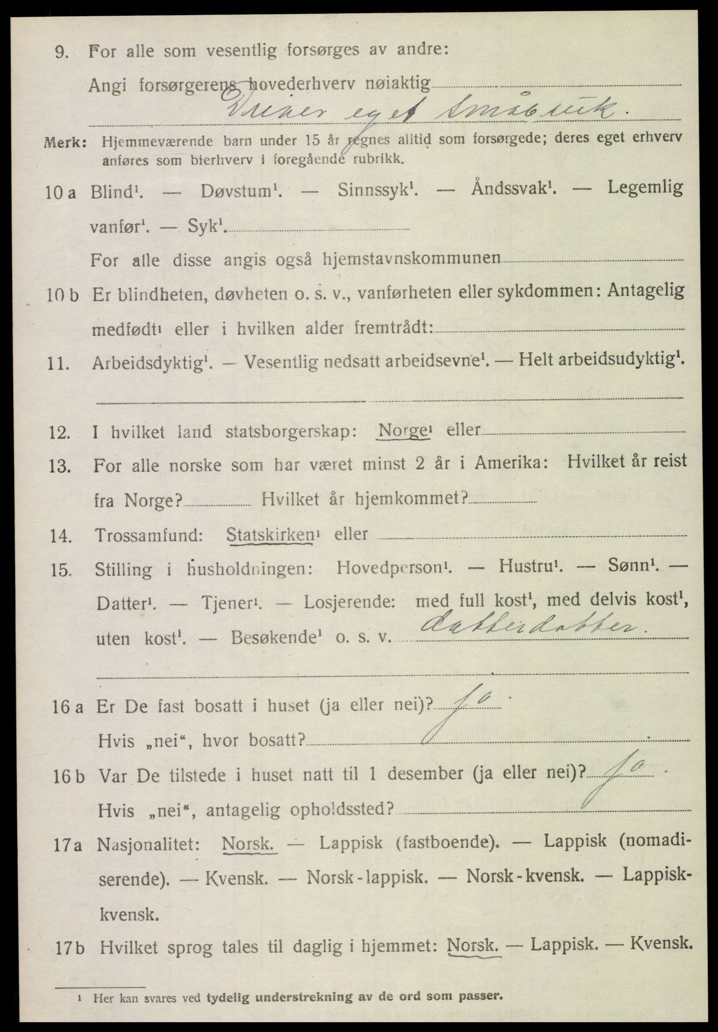 SAT, 1920 census for Åsen, 1920, p. 1911