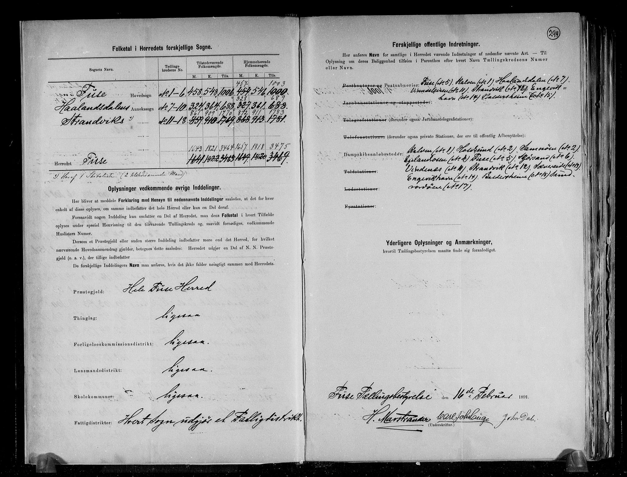 RA, 1891 census for 1241 Fusa, 1891, p. 3