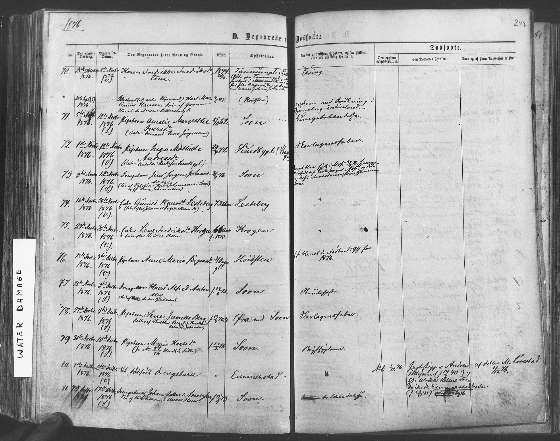 Vestby prestekontor Kirkebøker, AV/SAO-A-10893/F/Fa/L0008: Parish register (official) no. I 8, 1863-1877, p. 243