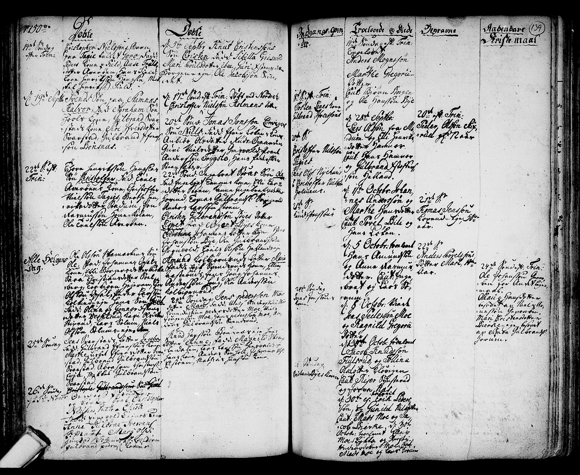 Hole kirkebøker, SAKO/A-228/F/Fa/L0001: Parish register (official) no. I 1, 1716-1765, p. 139