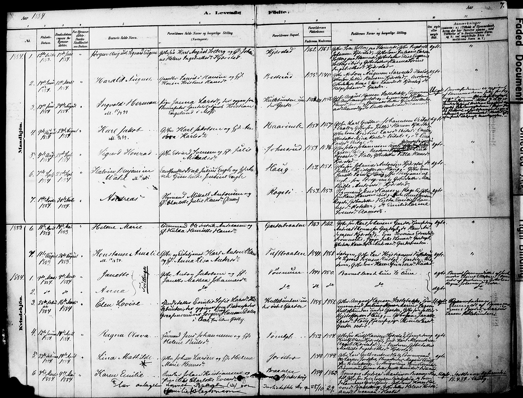 Vestby prestekontor Kirkebøker, SAO/A-10893/F/Fa/L0011: Parish register (official) no. I 11, 1878-1913, p. 7