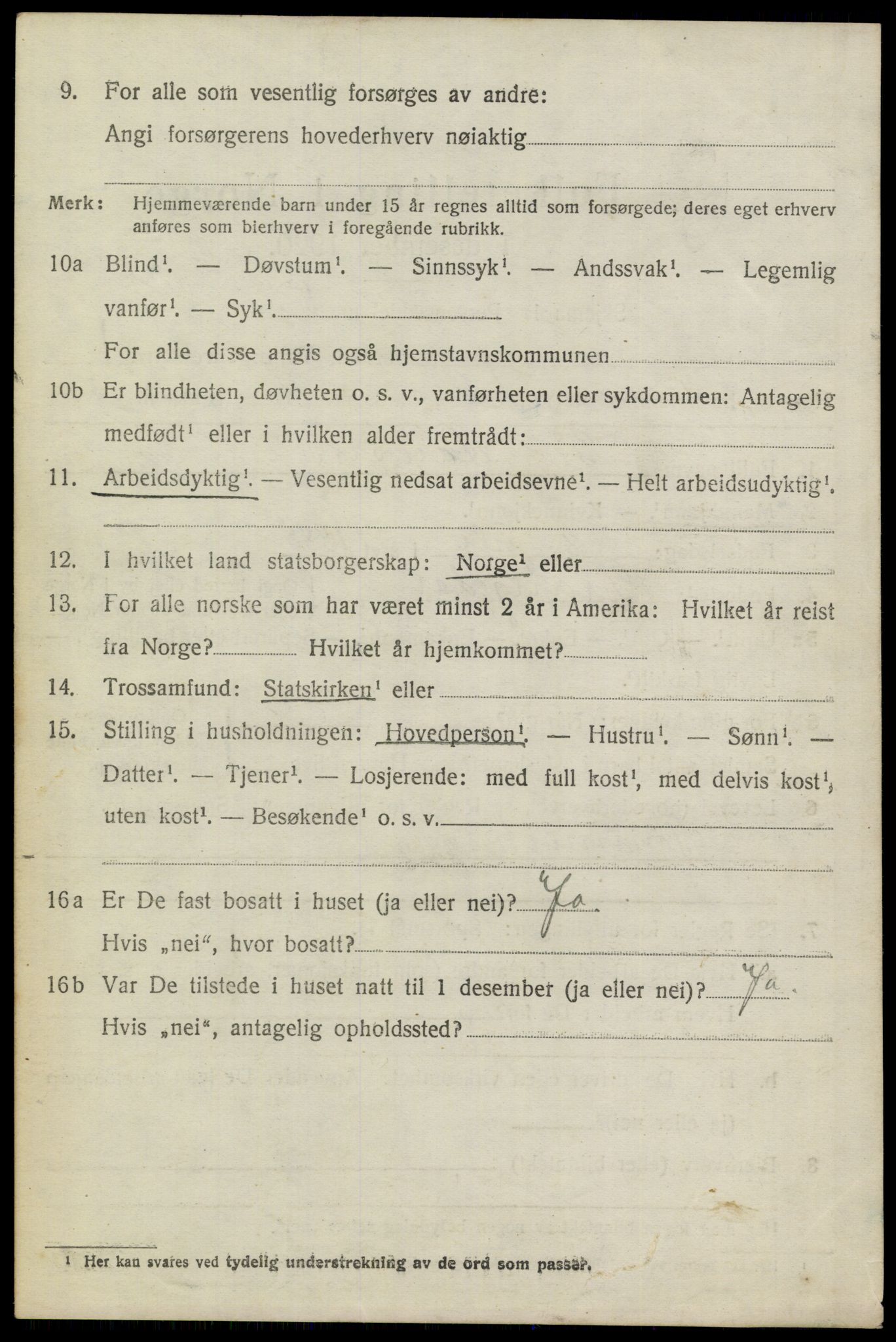 SAKO, 1920 census for Sannidal, 1920, p. 1610