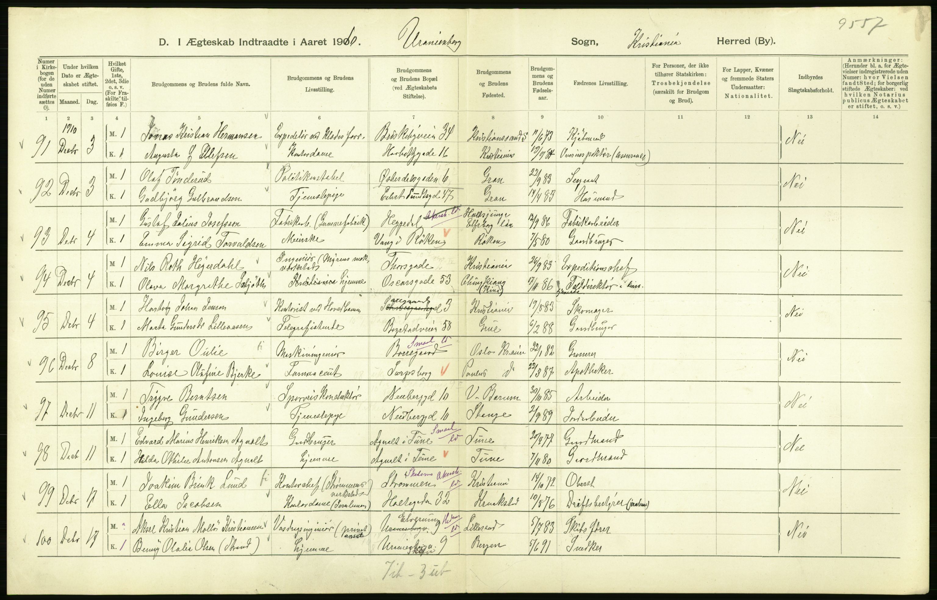 Statistisk sentralbyrå, Sosiodemografiske emner, Befolkning, AV/RA-S-2228/D/Df/Dfa/Dfah/L0009: Kristiania: Gifte og dødfødte., 1910, p. 658