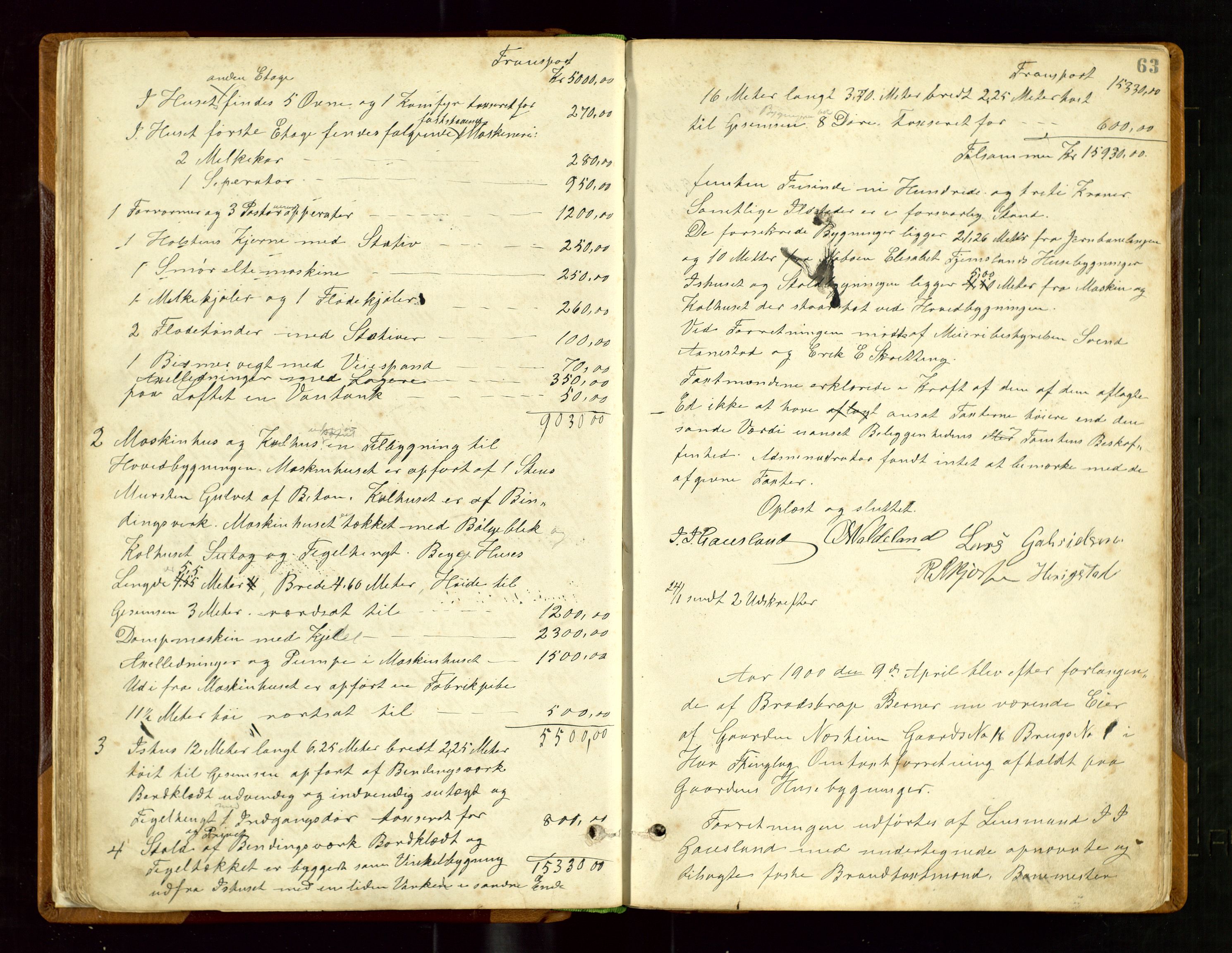Hå lensmannskontor, AV/SAST-A-100456/Goa/L0002: Takstprotokoll, 1883-1919, p. 62b-63a
