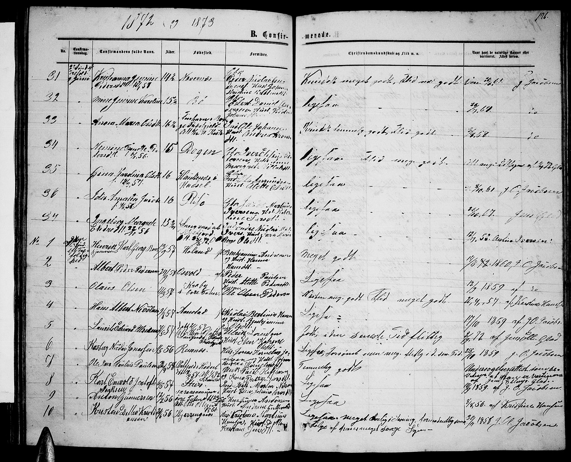 Ministerialprotokoller, klokkerbøker og fødselsregistre - Nordland, SAT/A-1459/895/L1381: Parish register (copy) no. 895C03, 1864-1885, p. 136