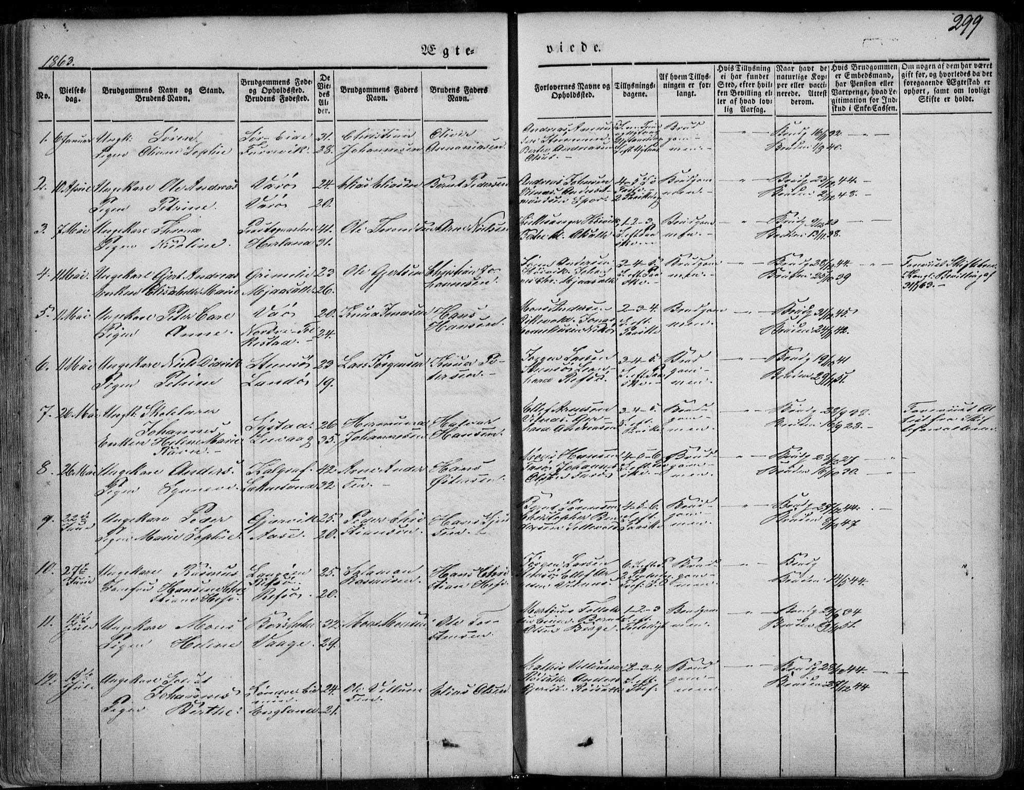Askvoll sokneprestembete, SAB/A-79501/H/Haa/Haaa/L0011/0002: Parish register (official) no. A 11 II, 1845-1878, p. 299