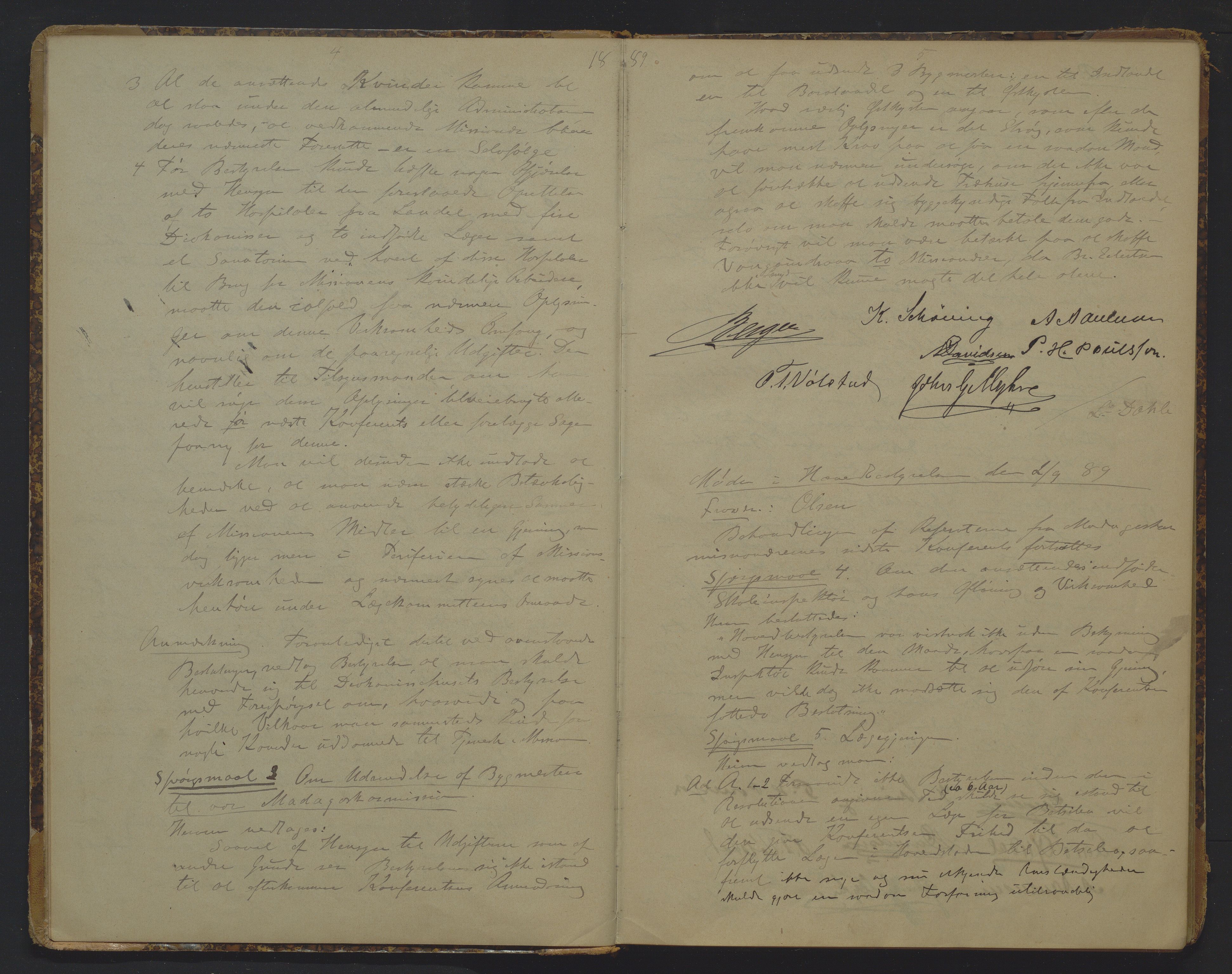Det Norske Misjonsselskap - hovedadministrasjonen, VID/MA-A-1045/D/Da/Daa/L0012: Styreprotokoll nr. VII, 12. august 1889 - 1. februar 1893, 1889-1893, p. 4-5