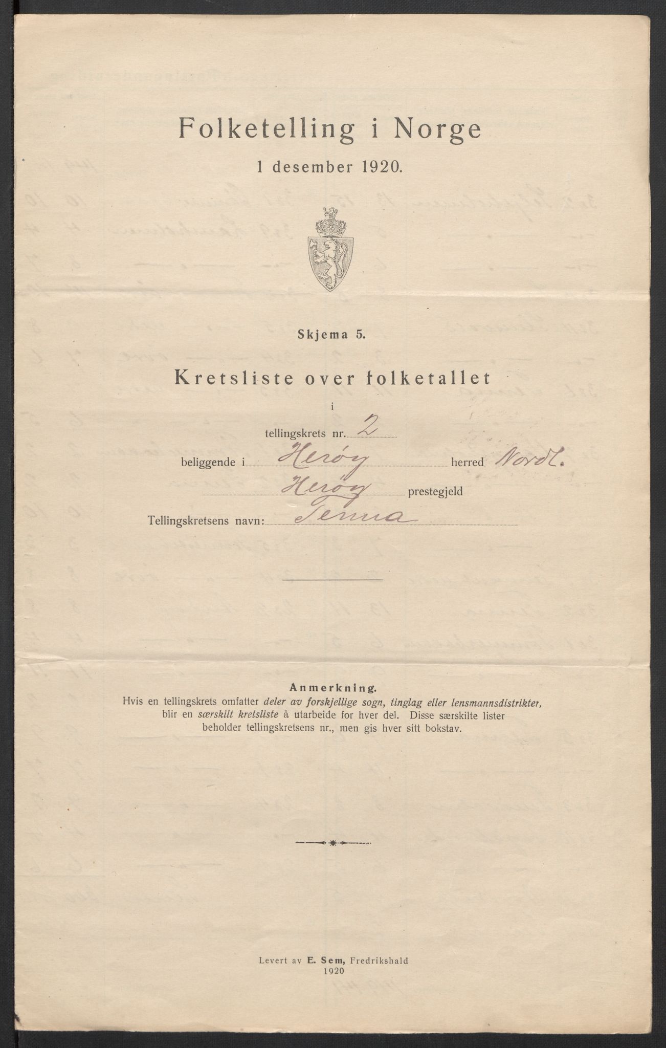 SAT, 1920 census for Herøy, 1920, p. 9