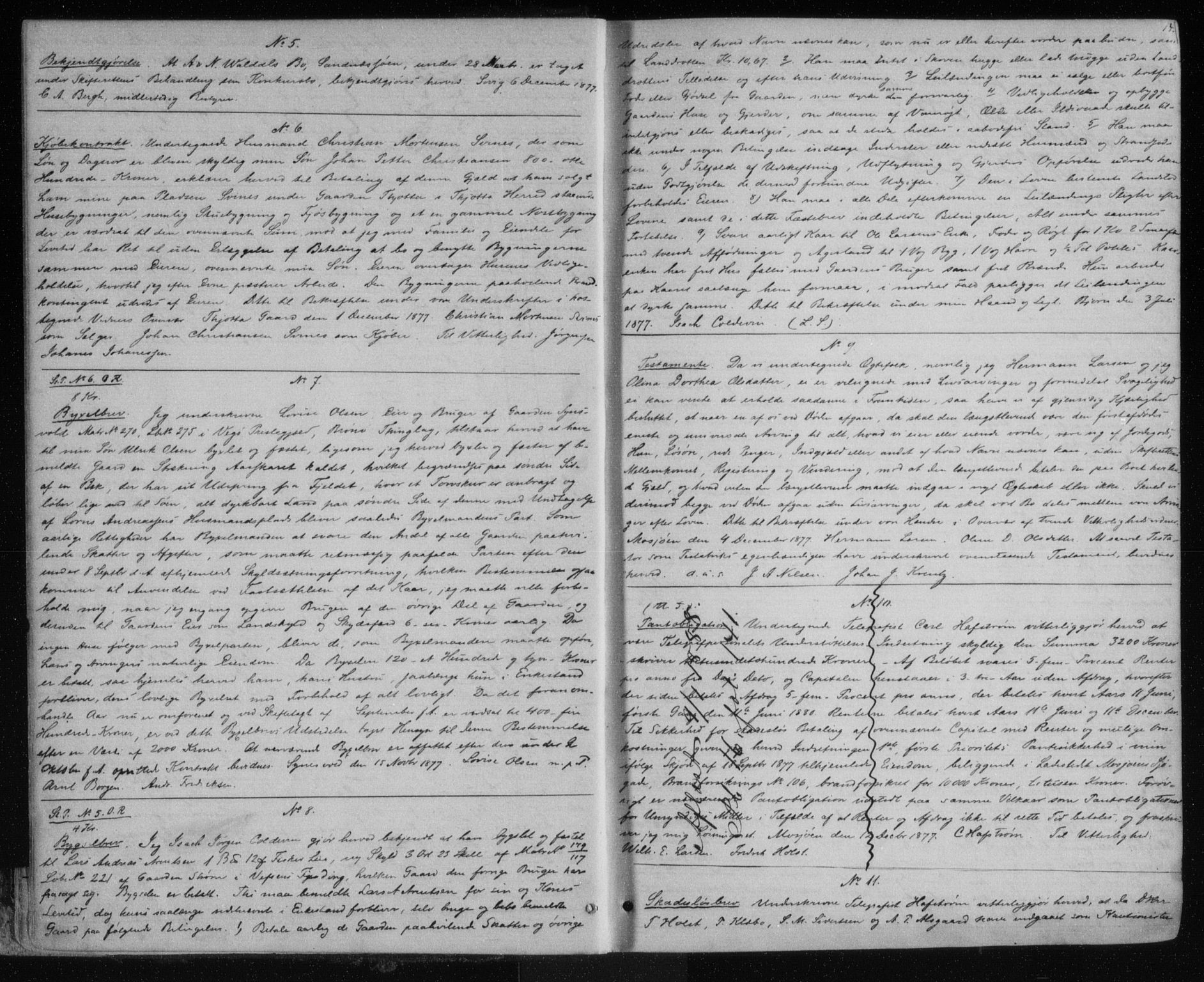 Søndre Helgeland sorenskriveri, SAT/A-4575/1/2/2C/L0003: Mortgage book no. 14, 1877-1883, p. 14