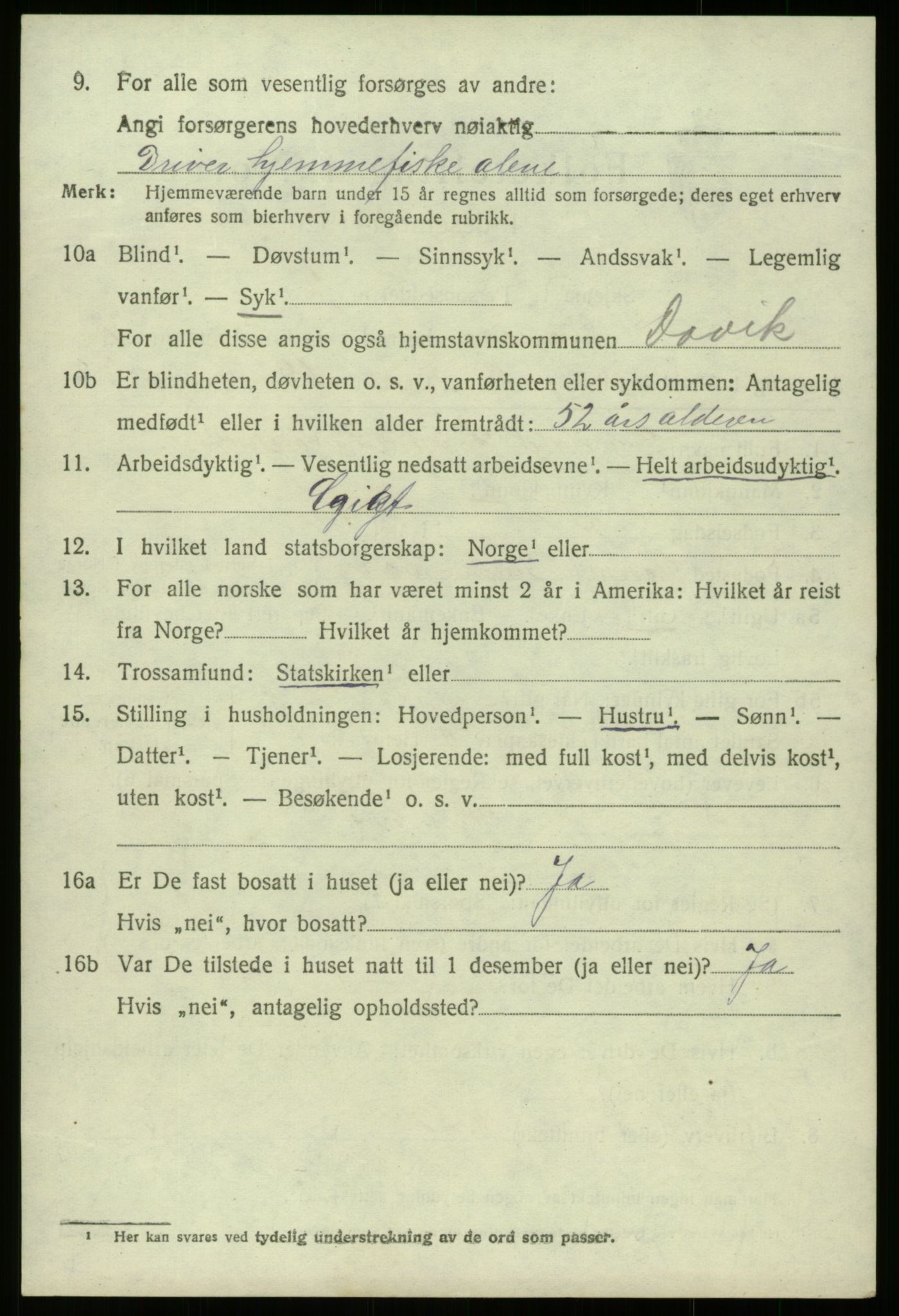 SAB, 1920 census for Davik, 1920, p. 5356