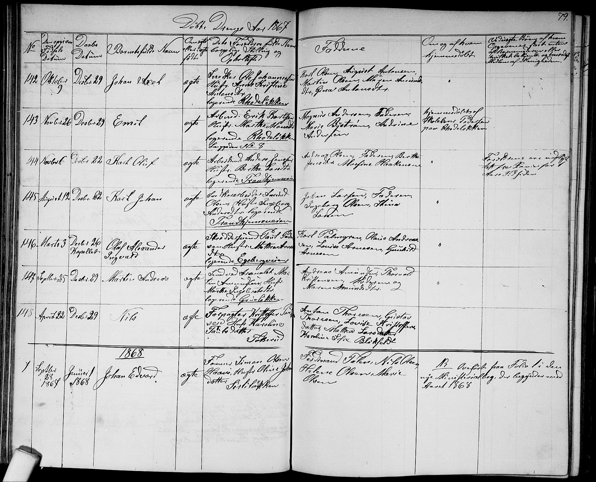 Østre Aker prestekontor Kirkebøker, AV/SAO-A-10840/G/Ga/L0002: Parish register (copy) no. I 2, 1861-1867, p. 79