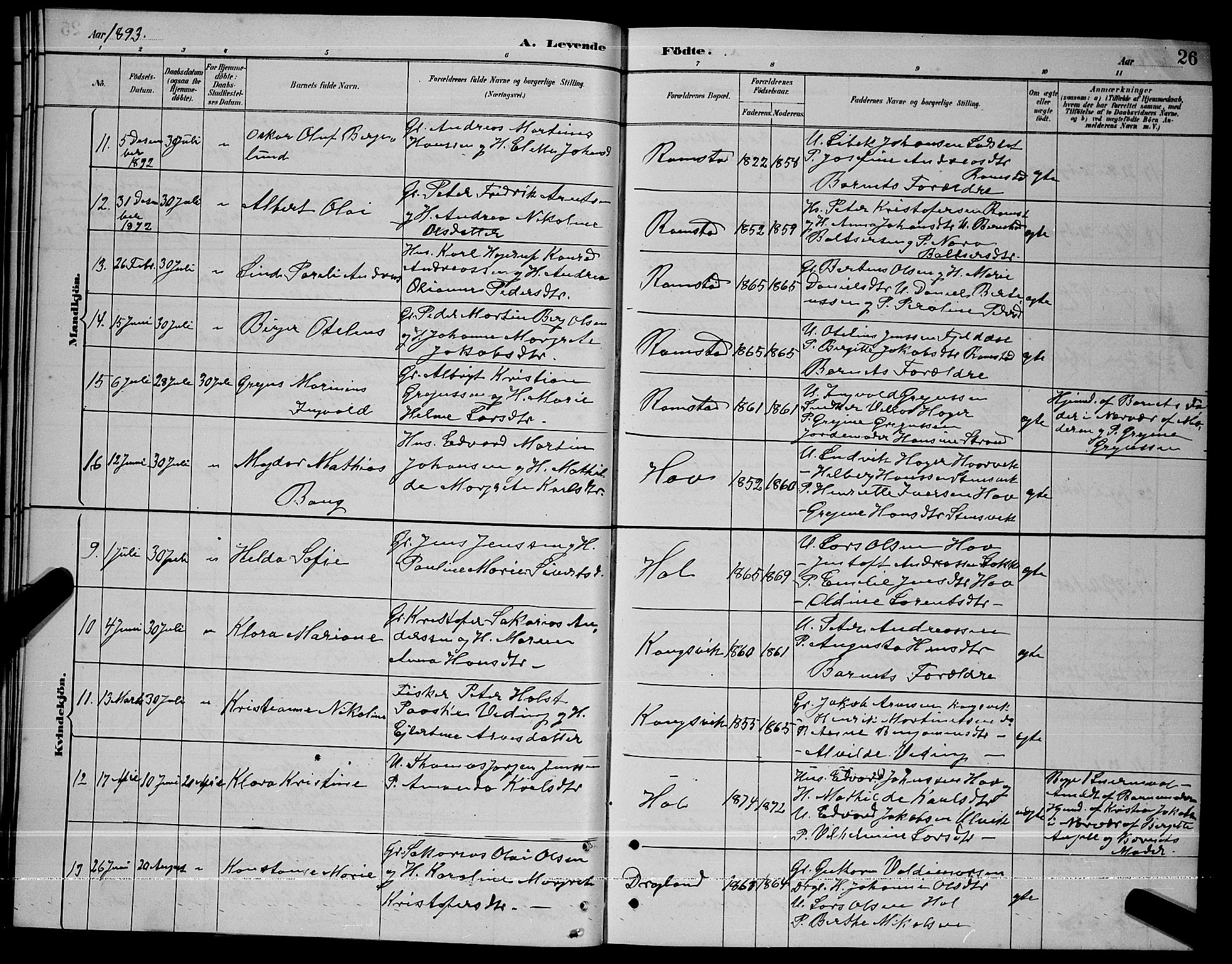 Ministerialprotokoller, klokkerbøker og fødselsregistre - Nordland, AV/SAT-A-1459/865/L0931: Parish register (copy) no. 865C03, 1885-1901, p. 26