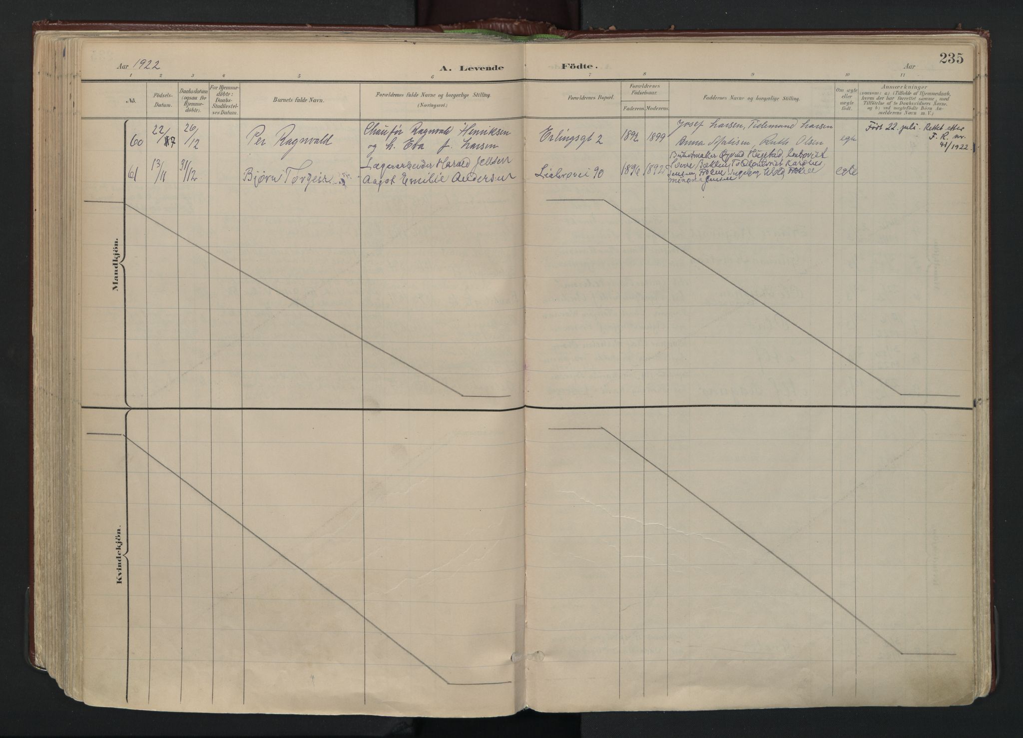 Gamlebyen prestekontor Kirkebøker, AV/SAO-A-10884/F/Fa/L0010: Parish register (official) no. 10, 1895-1935, p. 235