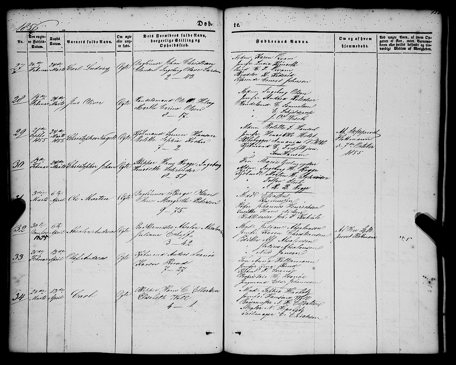 Nykirken Sokneprestembete, AV/SAB-A-77101/H/Haa/L0014: Parish register (official) no. B 1, 1844-1858, p. 120