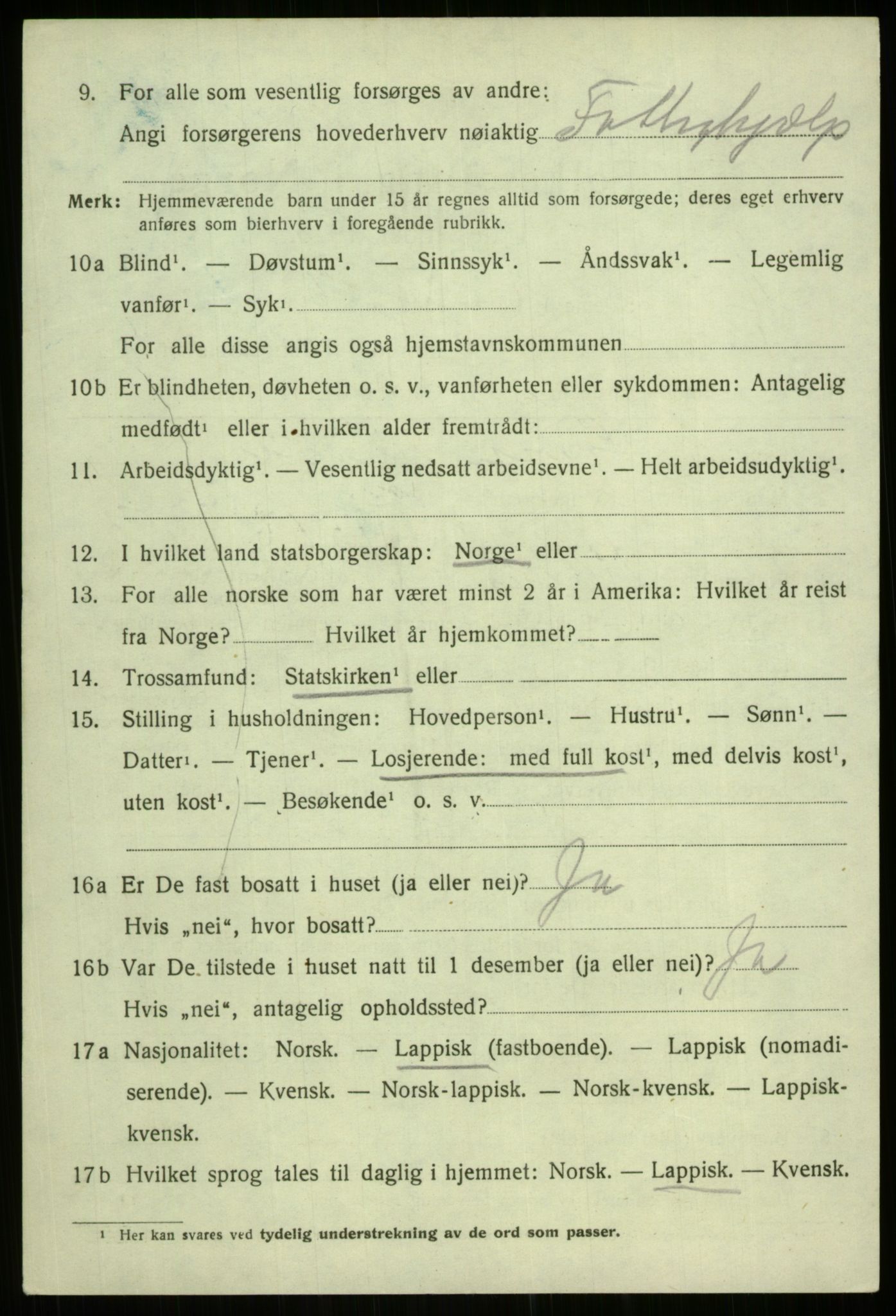 SATØ, 1920 census for Trondenes, 1920, p. 6490