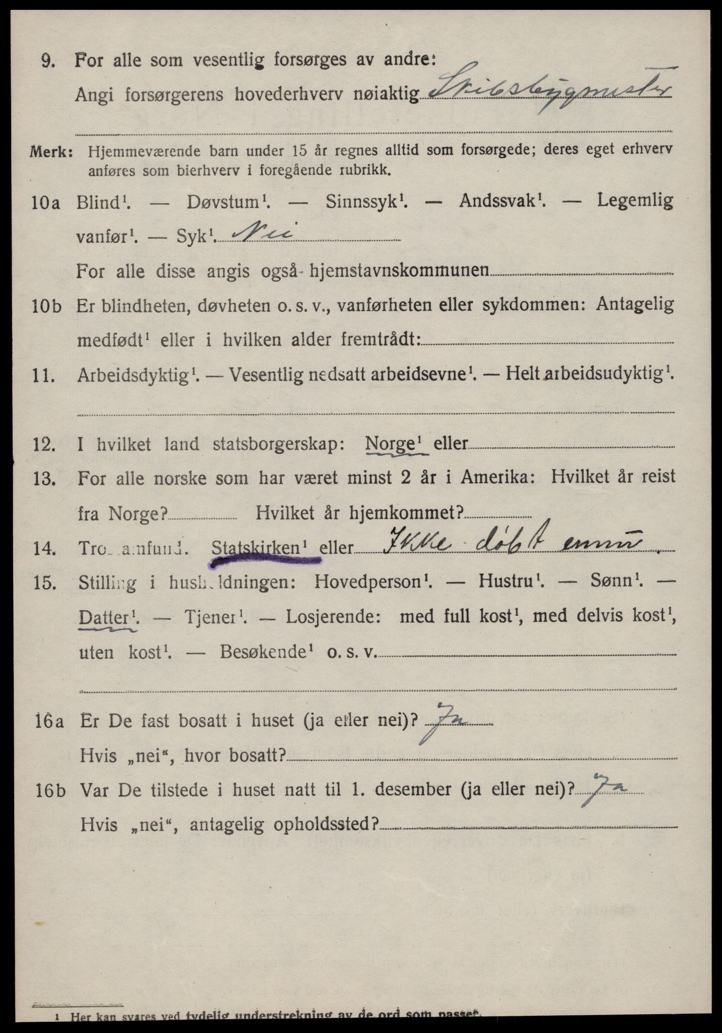 SAT, 1920 census for Vestnes, 1920, p. 4308