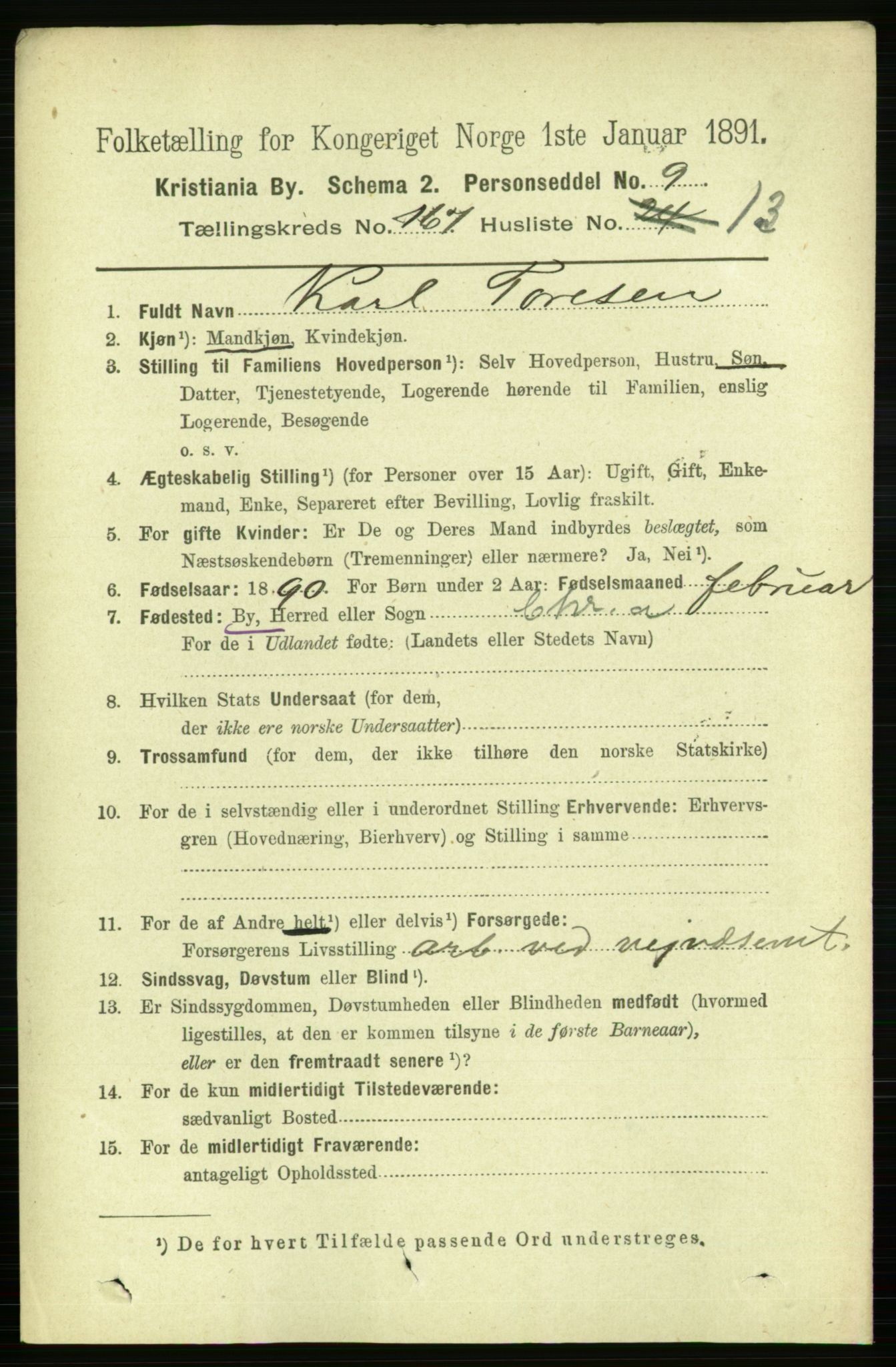 RA, 1891 census for 0301 Kristiania, 1891, p. 97650