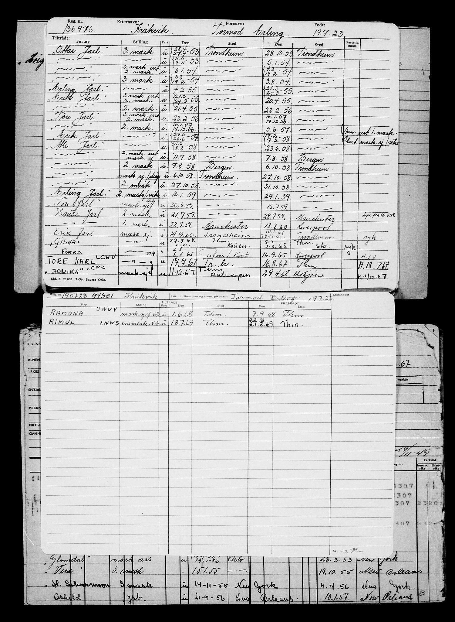 Direktoratet for sjømenn, AV/RA-S-3545/G/Gb/L0221: Hovedkort, 1923, p. 143