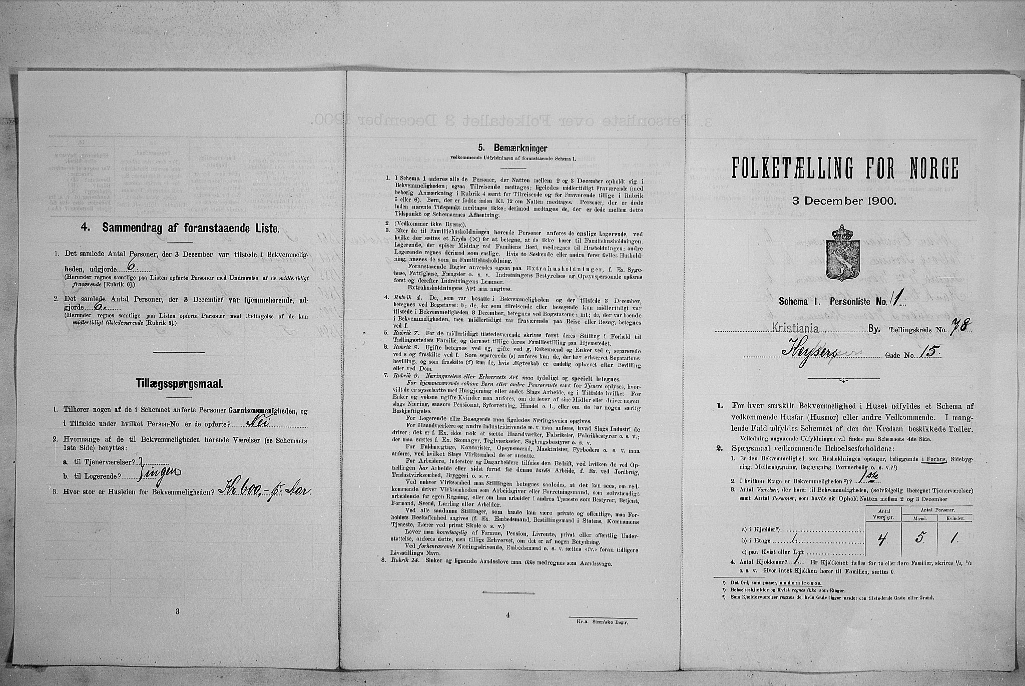 SAO, 1900 census for Kristiania, 1900, p. 45396