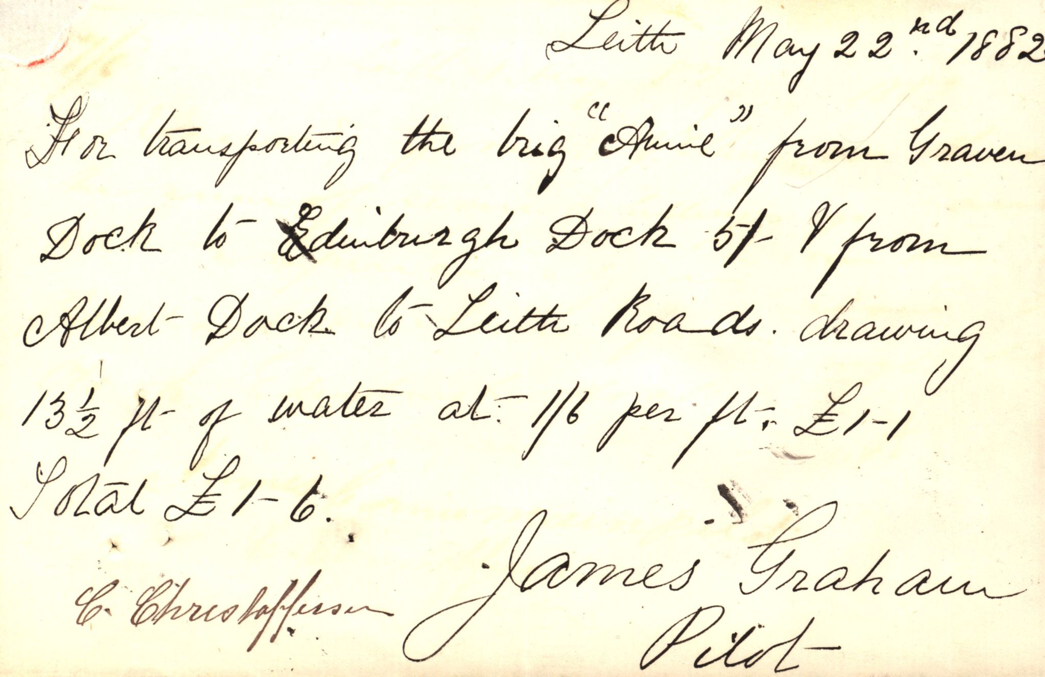 Pa 63 - Østlandske skibsassuranceforening, VEMU/A-1079/G/Ga/L0014/0012: Havaridokumenter / Sophie, Andover, Alliance, Anna, 1882, p. 63