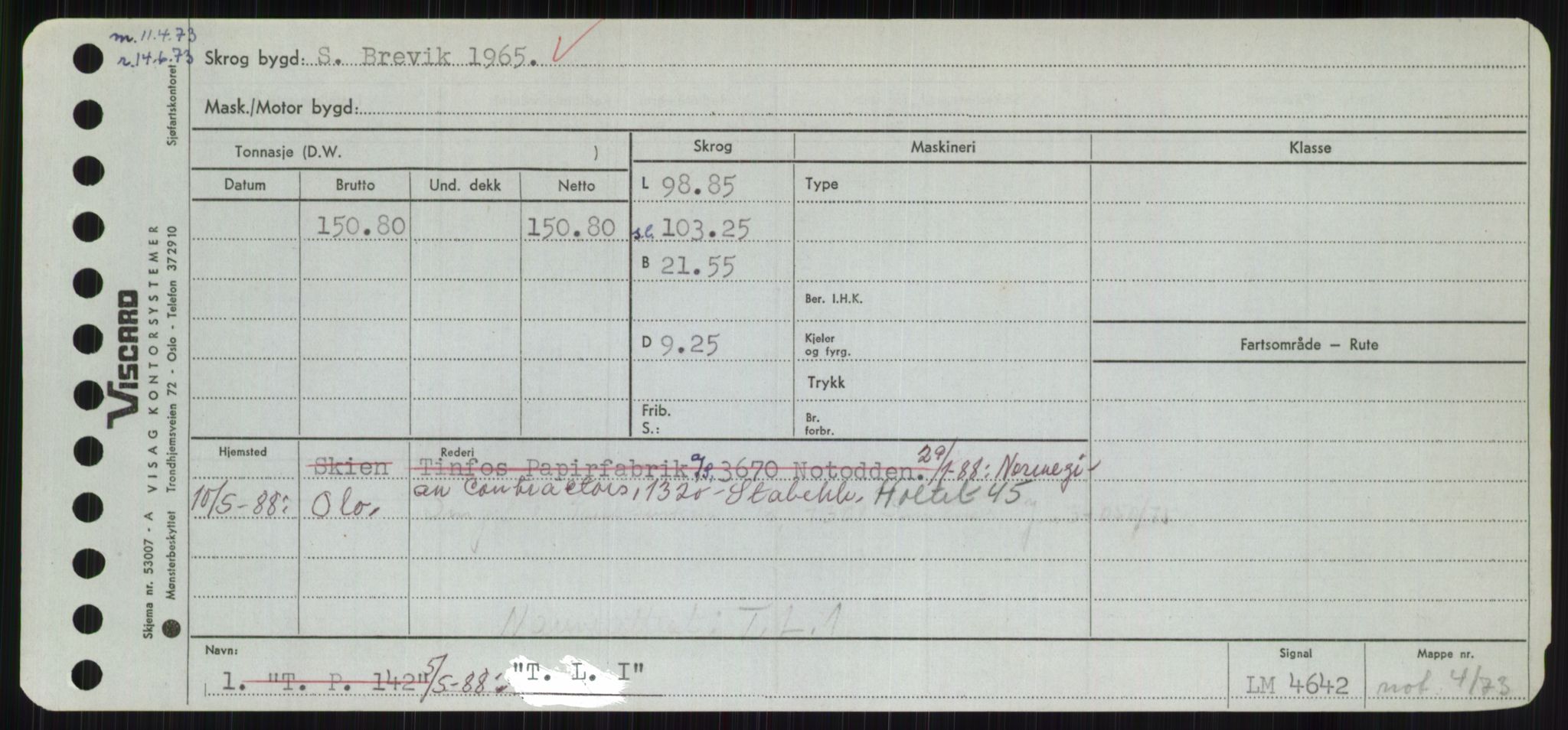 Sjøfartsdirektoratet med forløpere, Skipsmålingen, AV/RA-S-1627/H/Hc/L0001: Lektere, A-Y, p. 427
